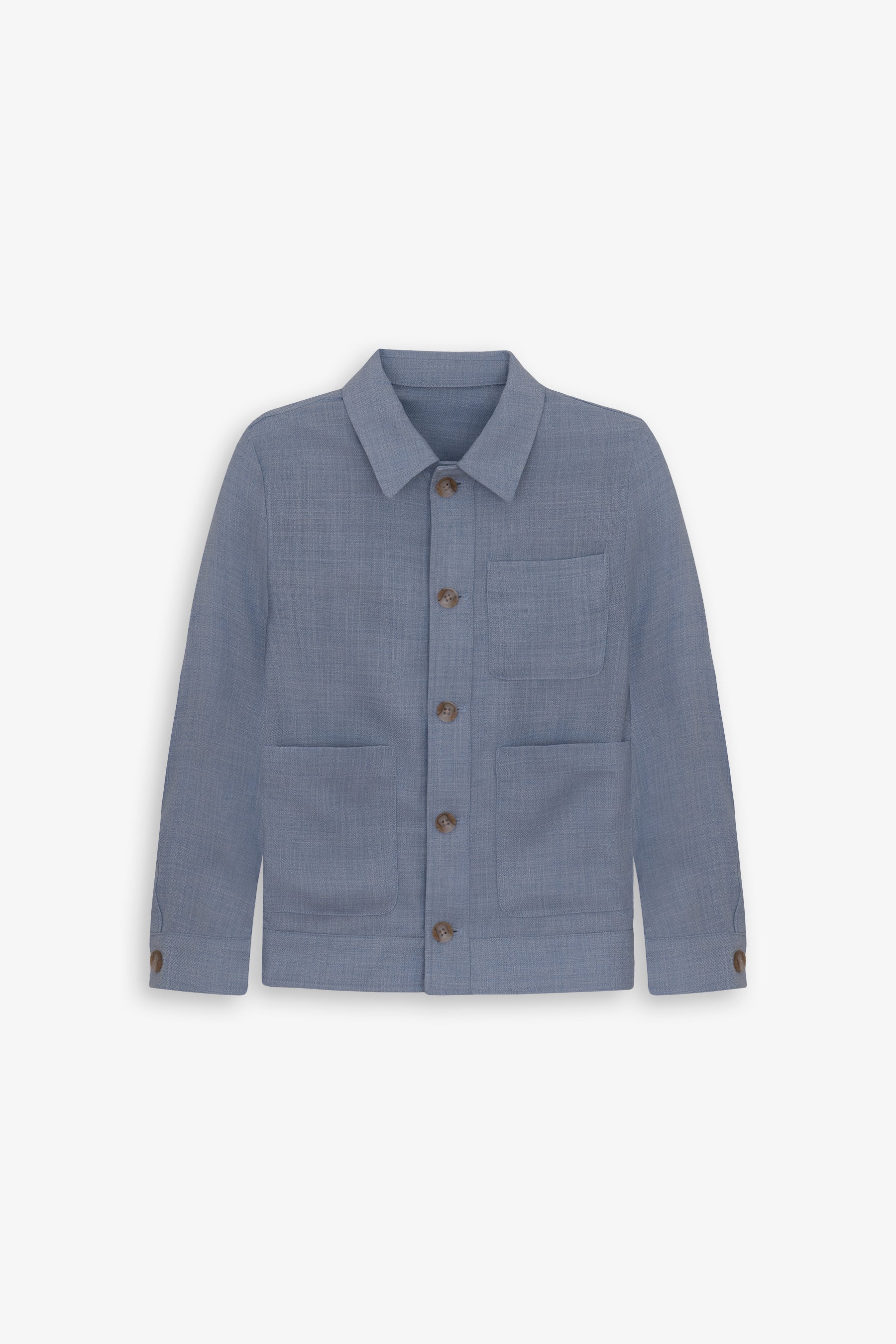 Overshirt misto lino celeste Kids