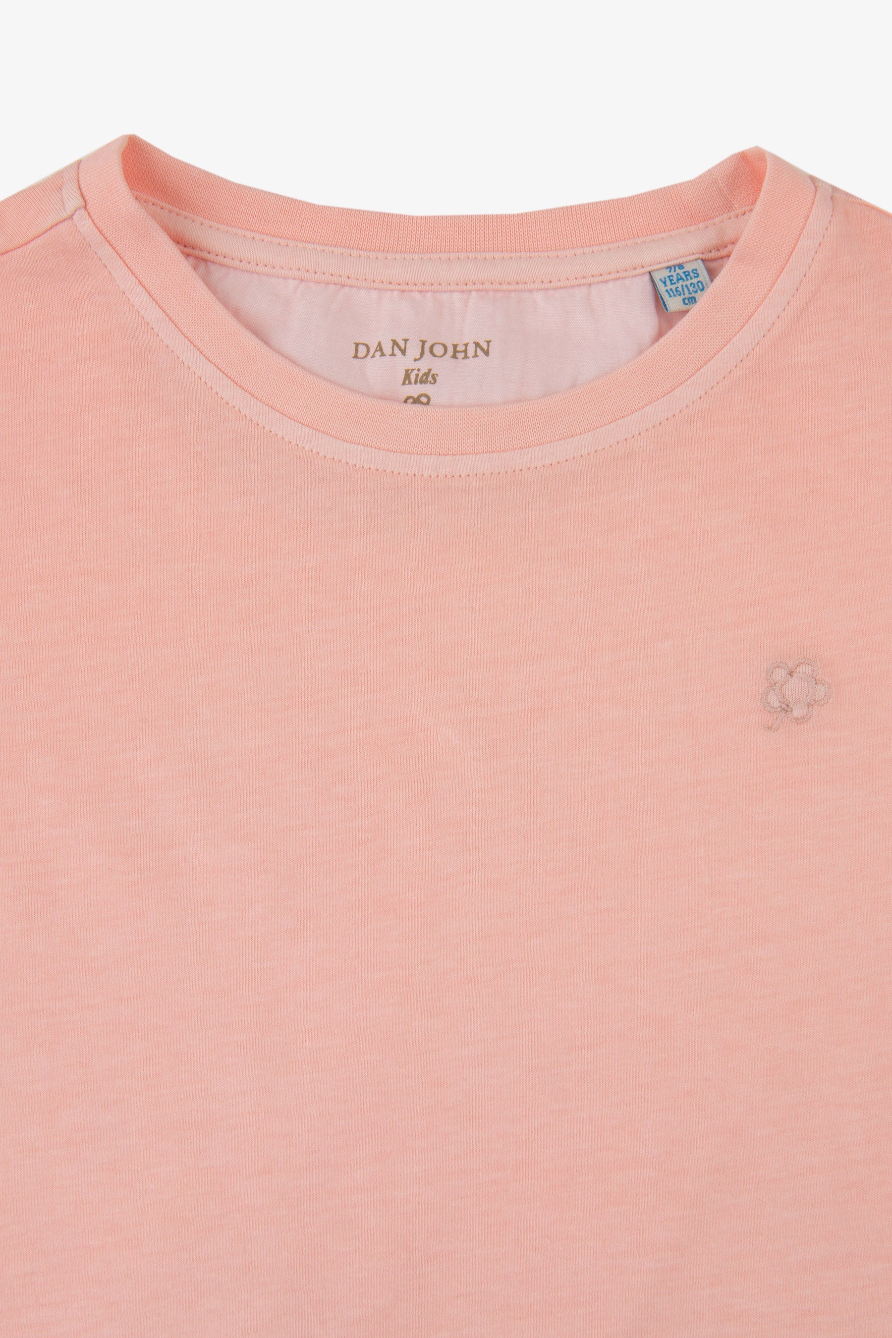 T-shirt basique avec broderie rose Kids