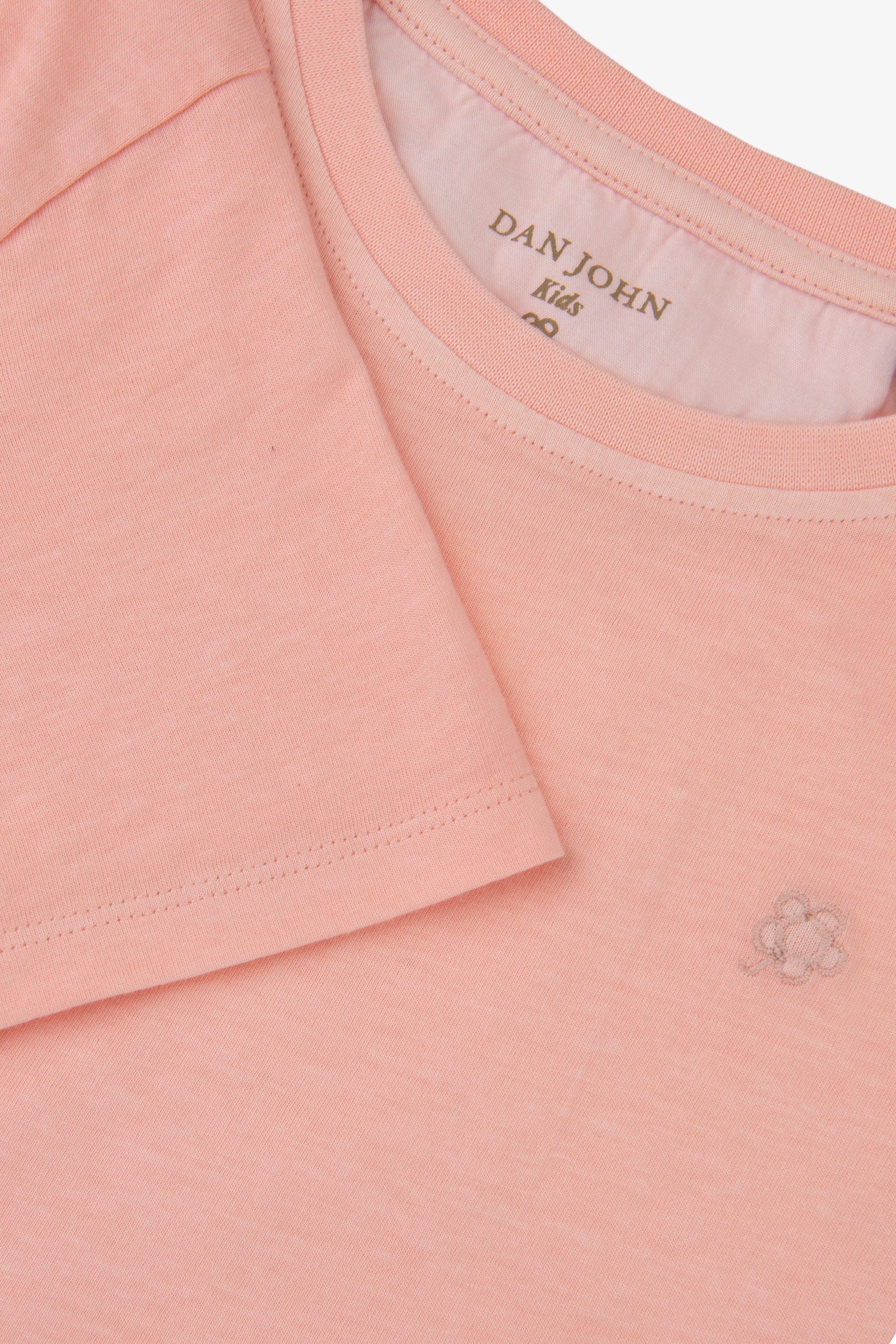 T-shirt basic con ricamo rosa Kids