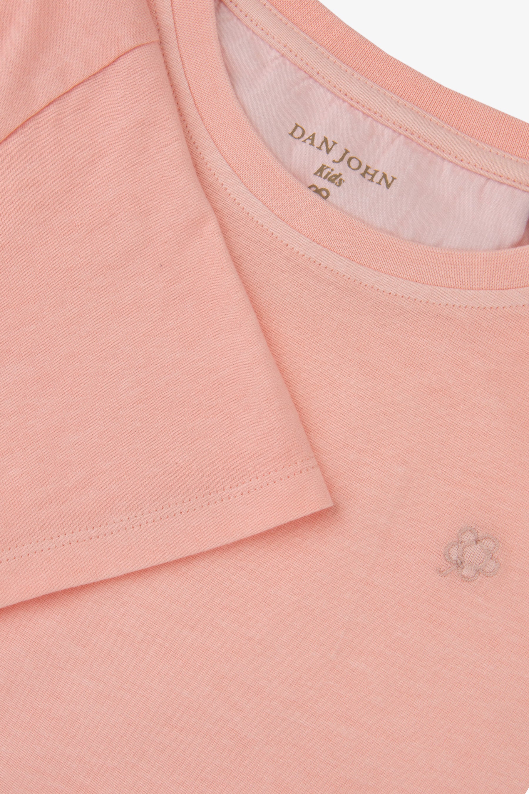 T-shirt basique avec broderie rose Kids