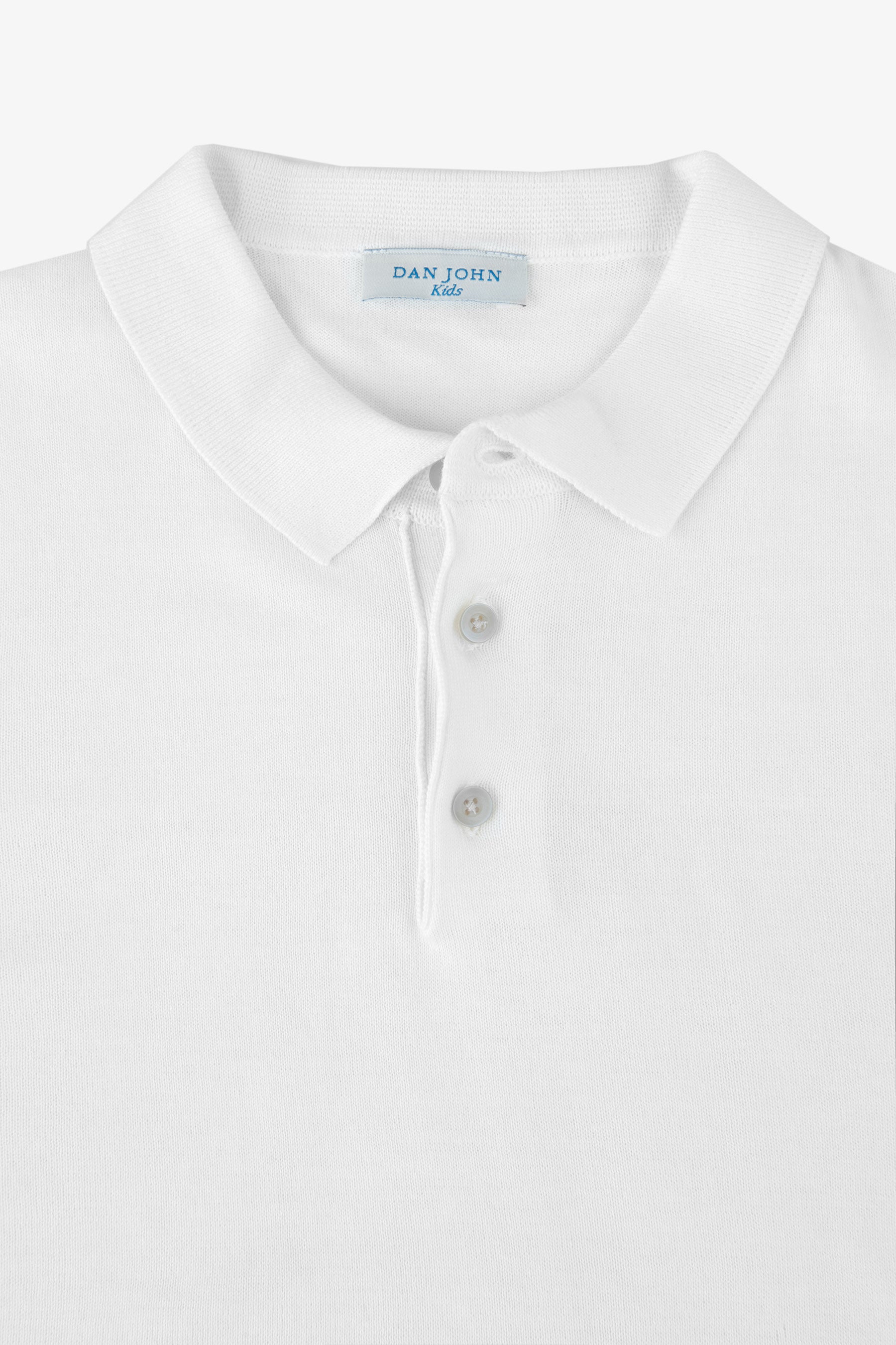 Polo de punto jersey blanco Kids