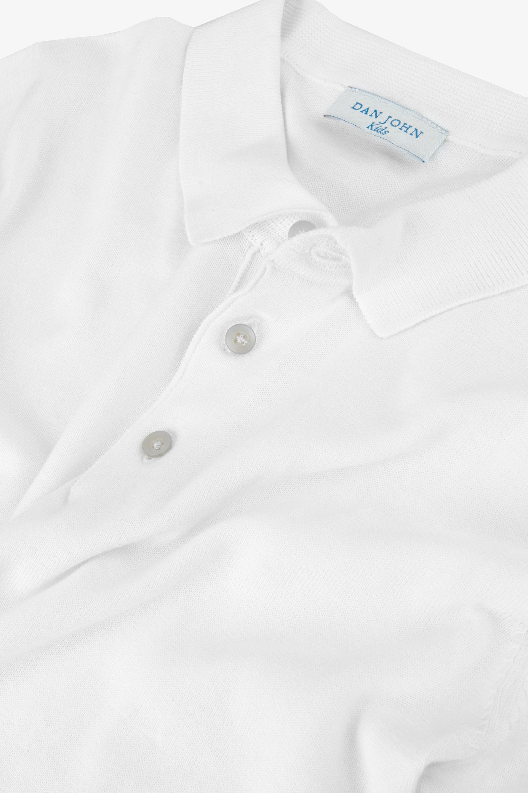 Polo de punto jersey blanco Kids