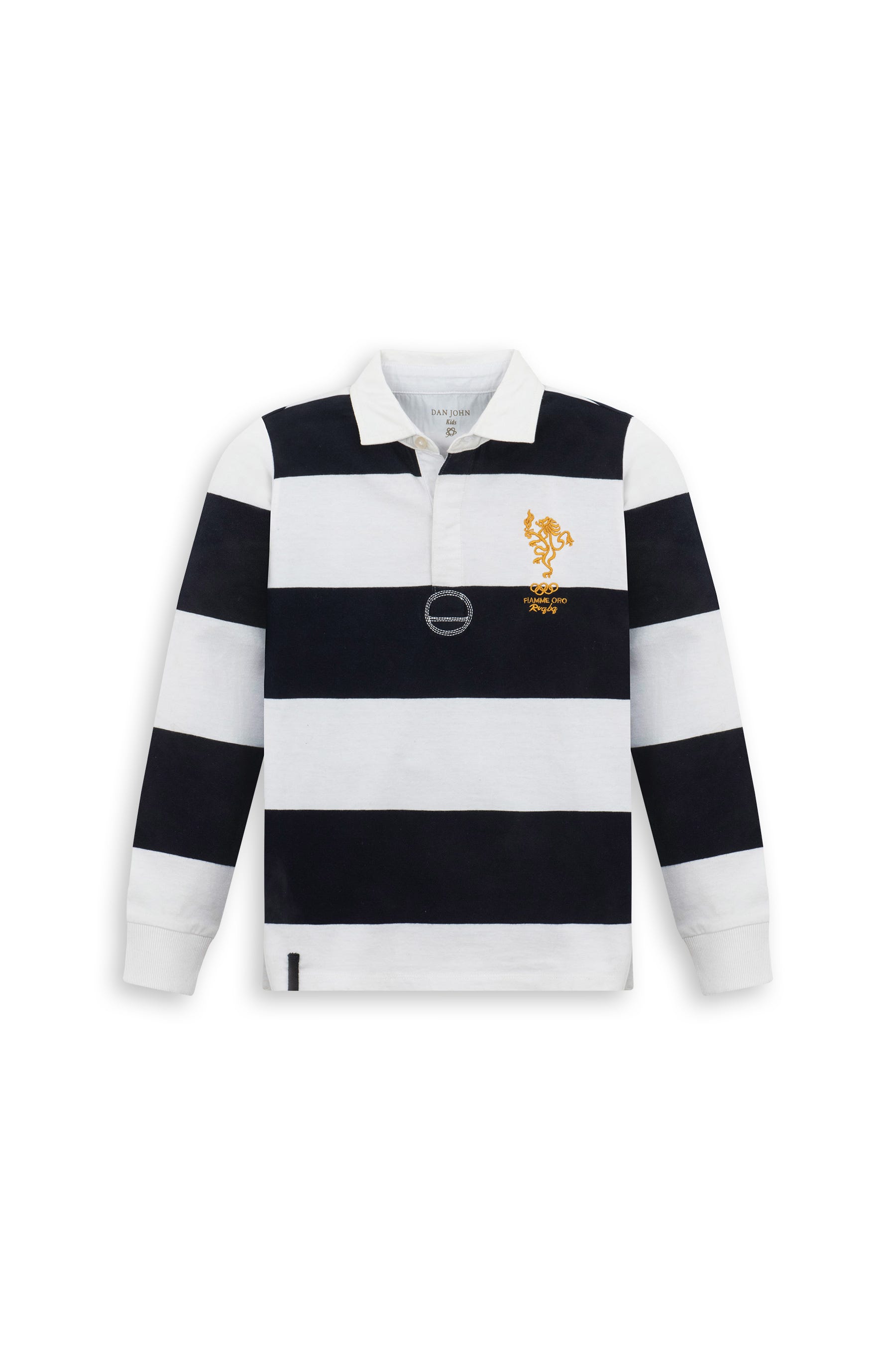 Polo a righe blu Kids Dan John x Fiamme Oro Rugby