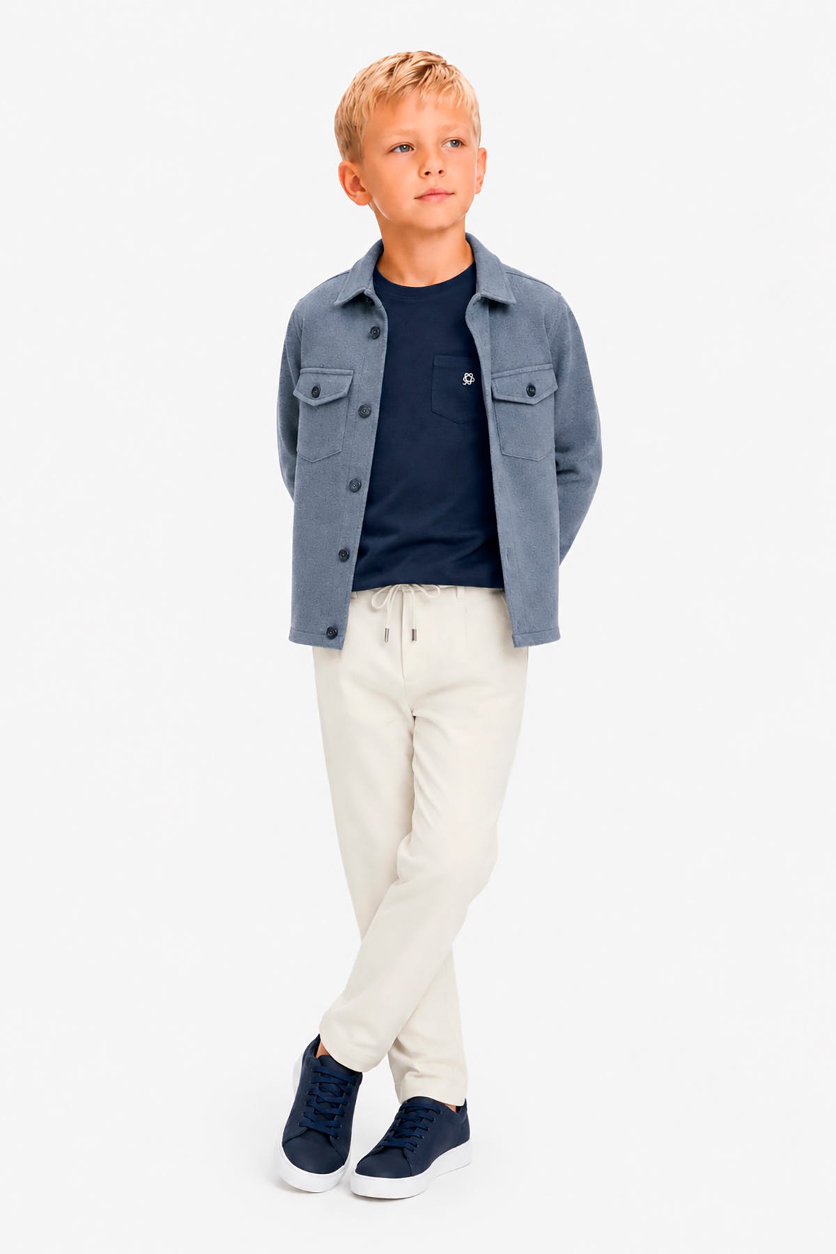 Overshirt misto lana carta da zucchero Kids
