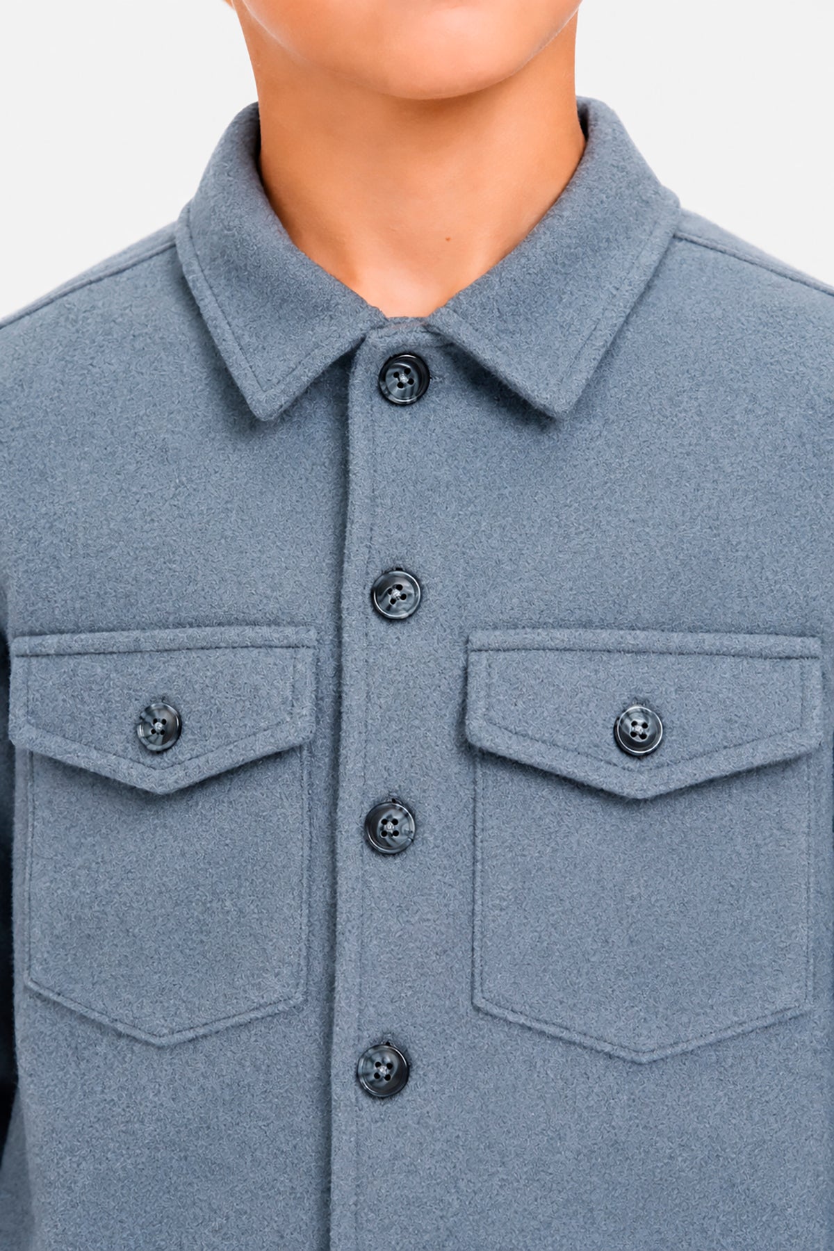 Overshirt misto lana carta da zucchero Kids