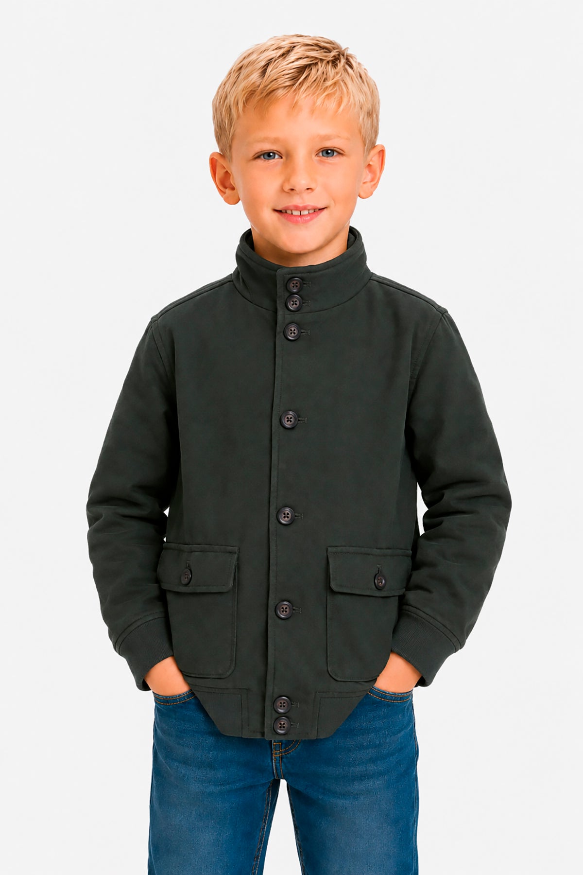 Bomber ecosuede verde Kids