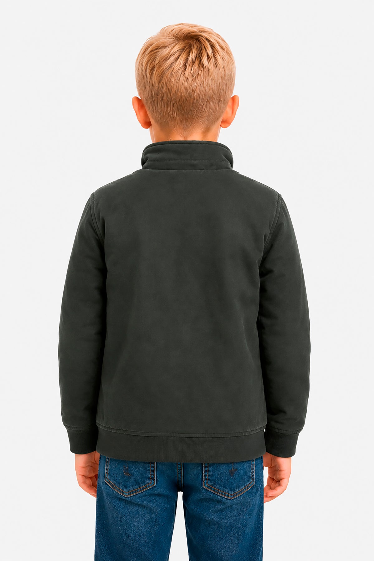 Bomber ecosuede verde Kids