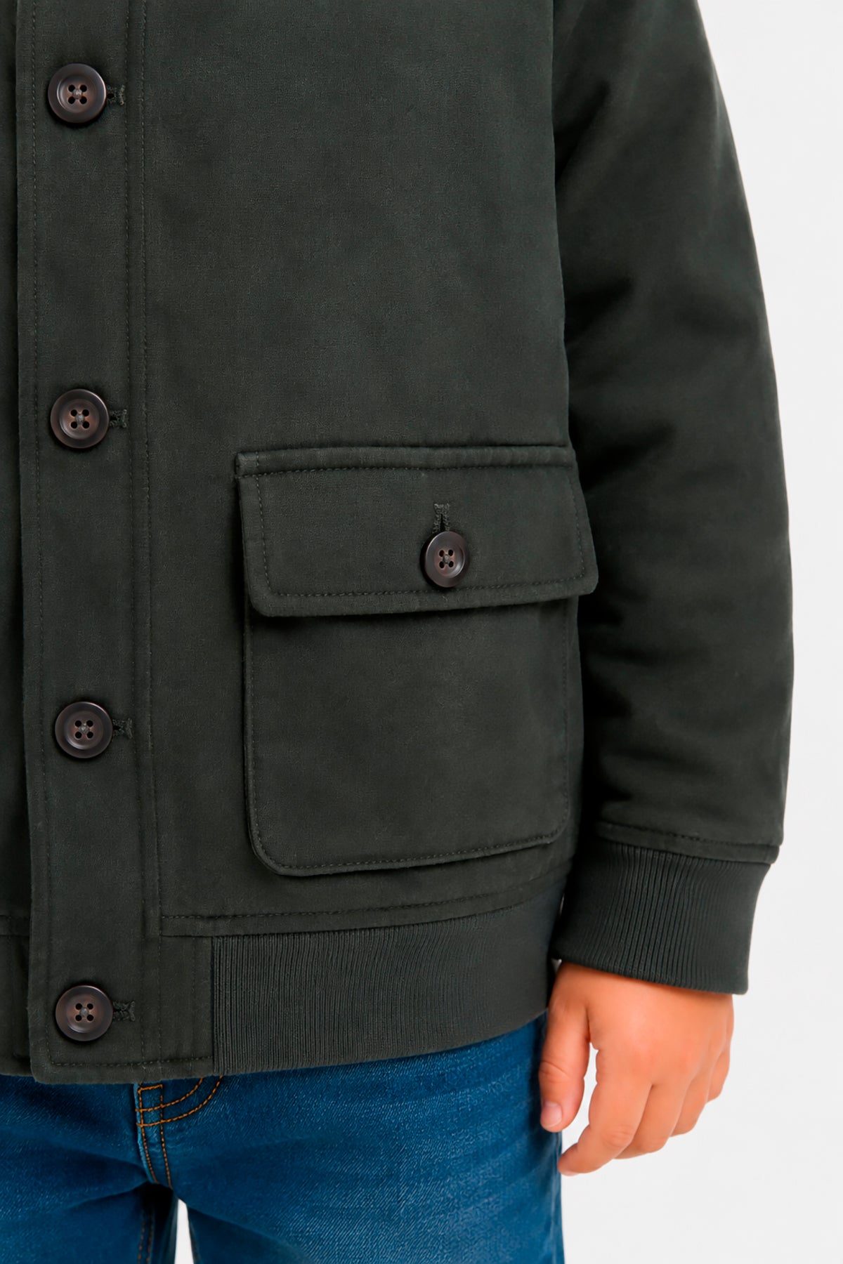 Bomber ecosuede verde Kids