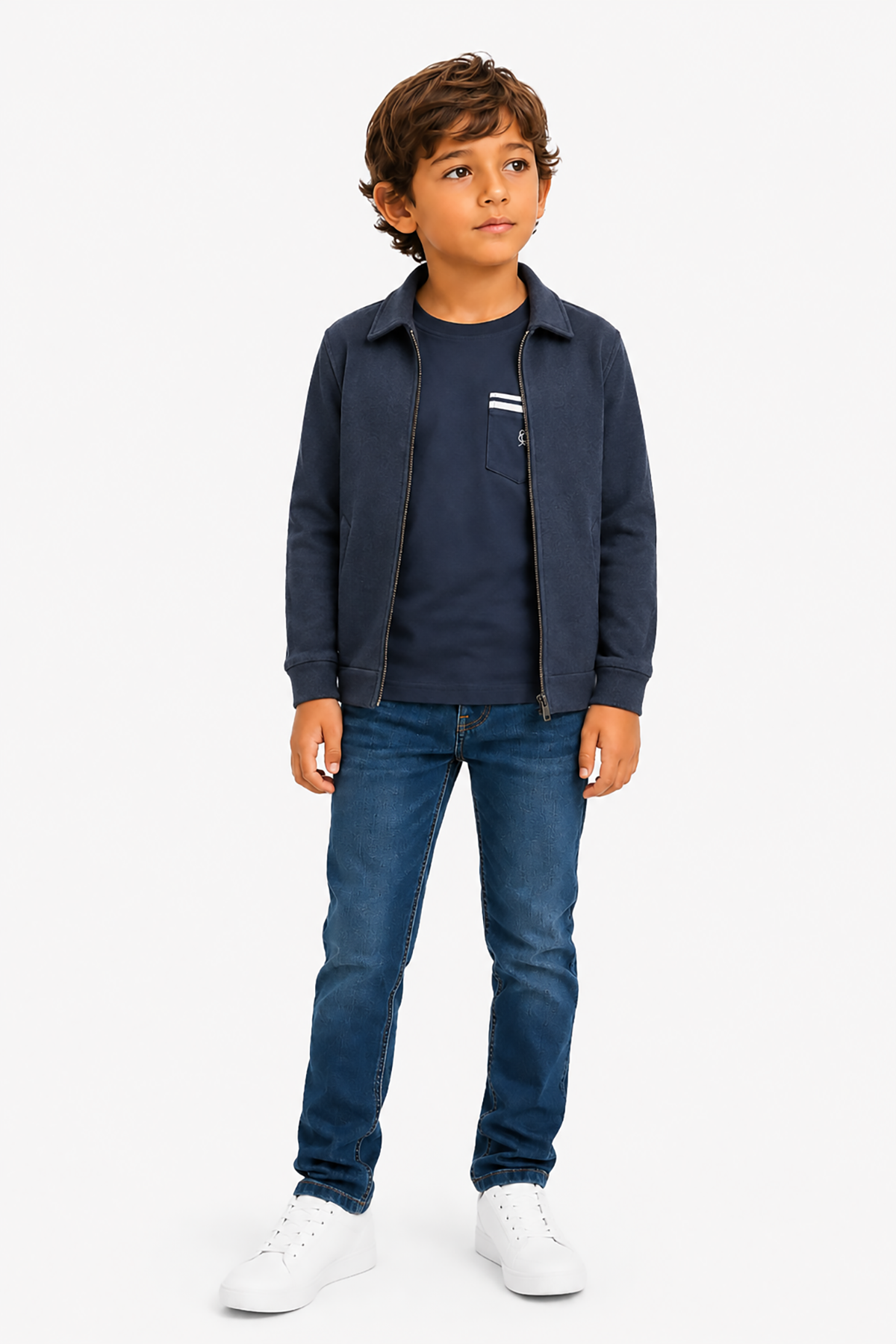 Giubbotto corto in panno blu Kids