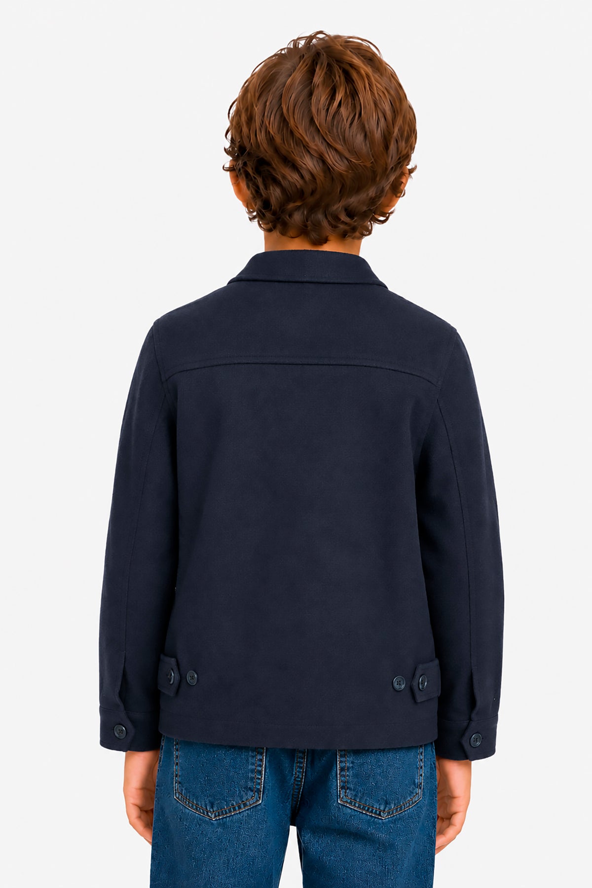 Giubbotto corto in panno blu Kids