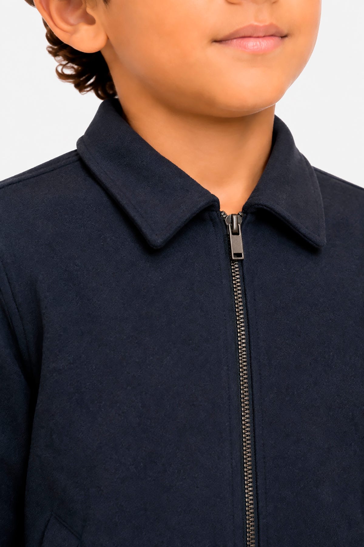 Giubbotto corto in panno blu Kids