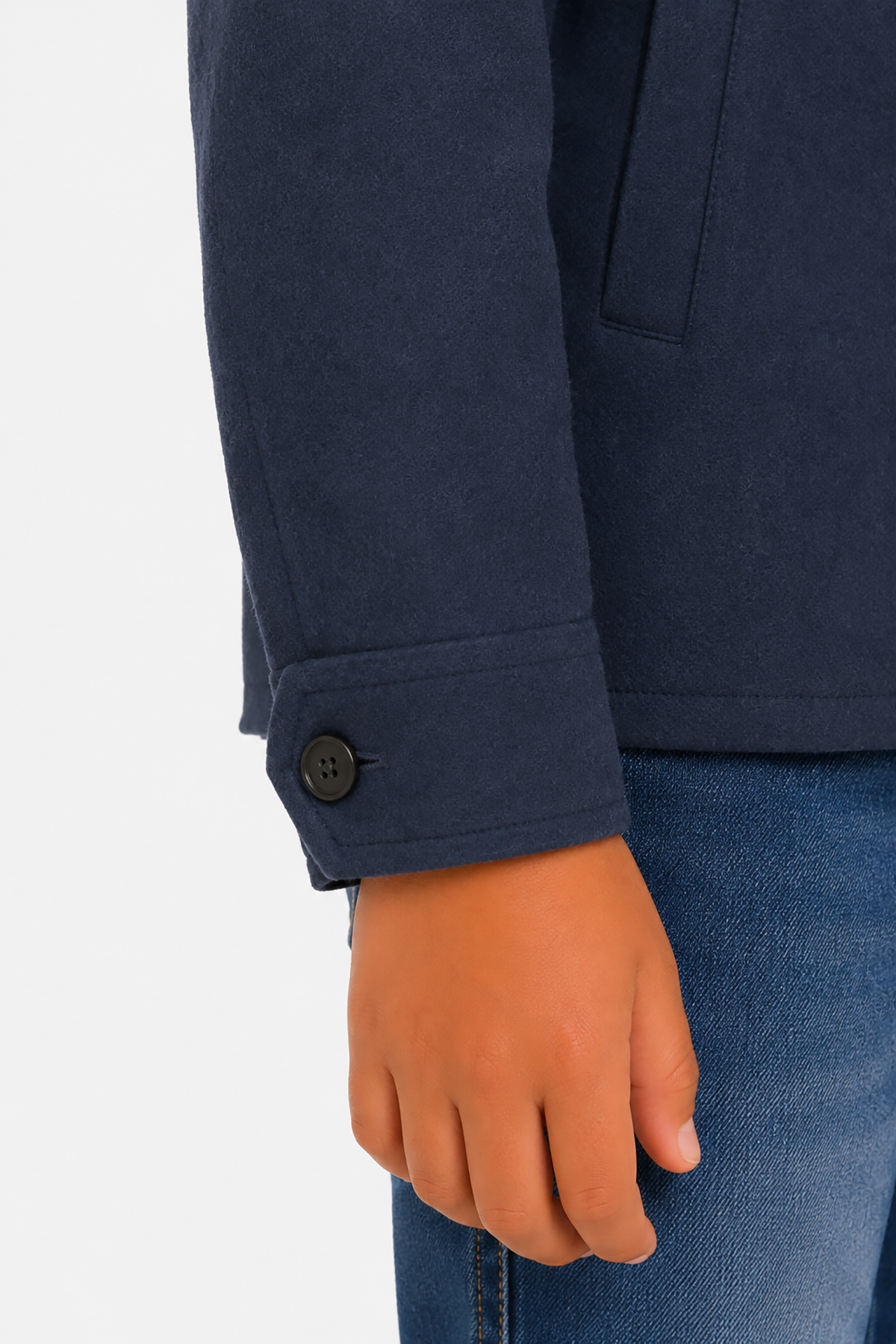 Giubbotto corto in panno blu Kids