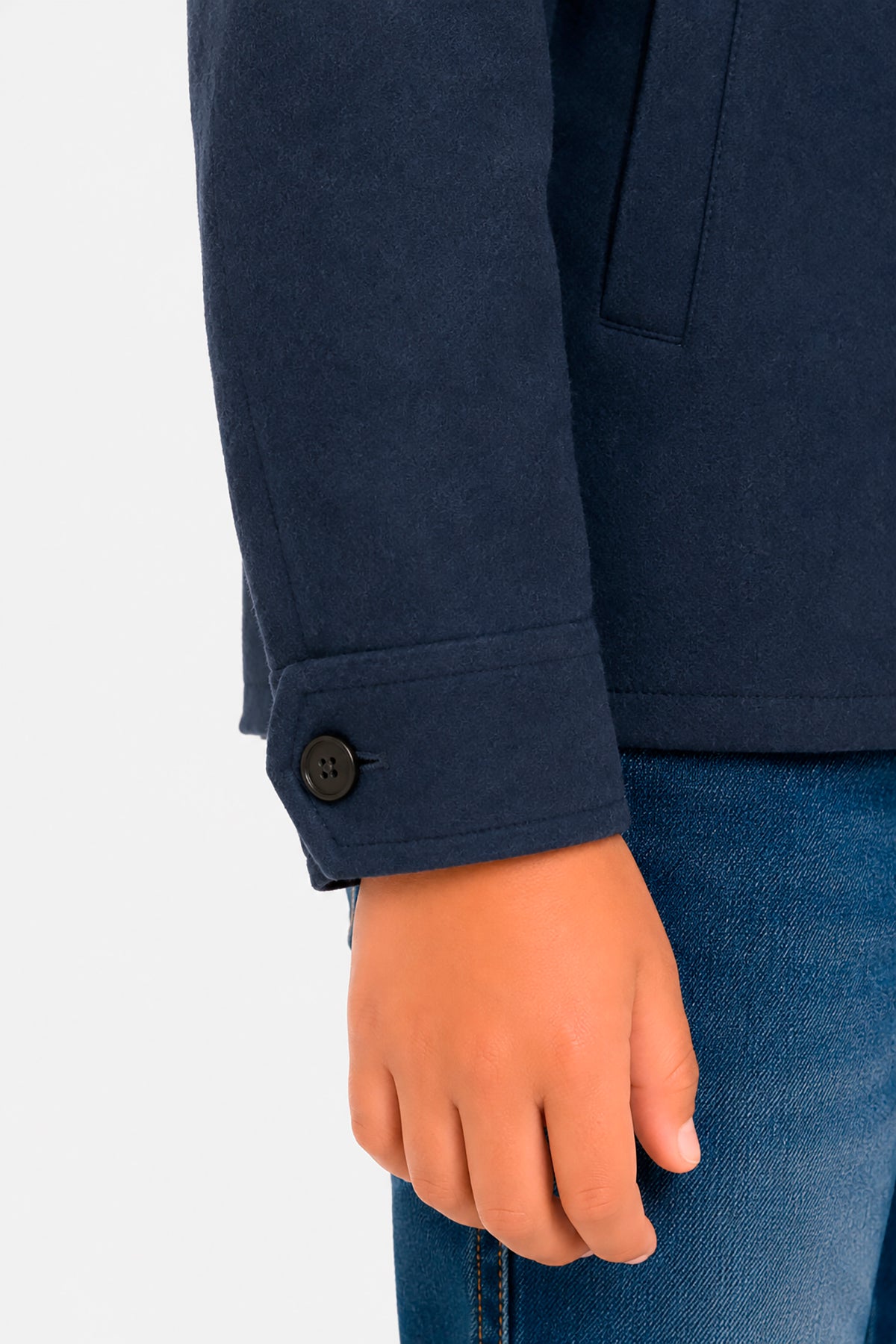 Giubbotto corto in panno blu Kids