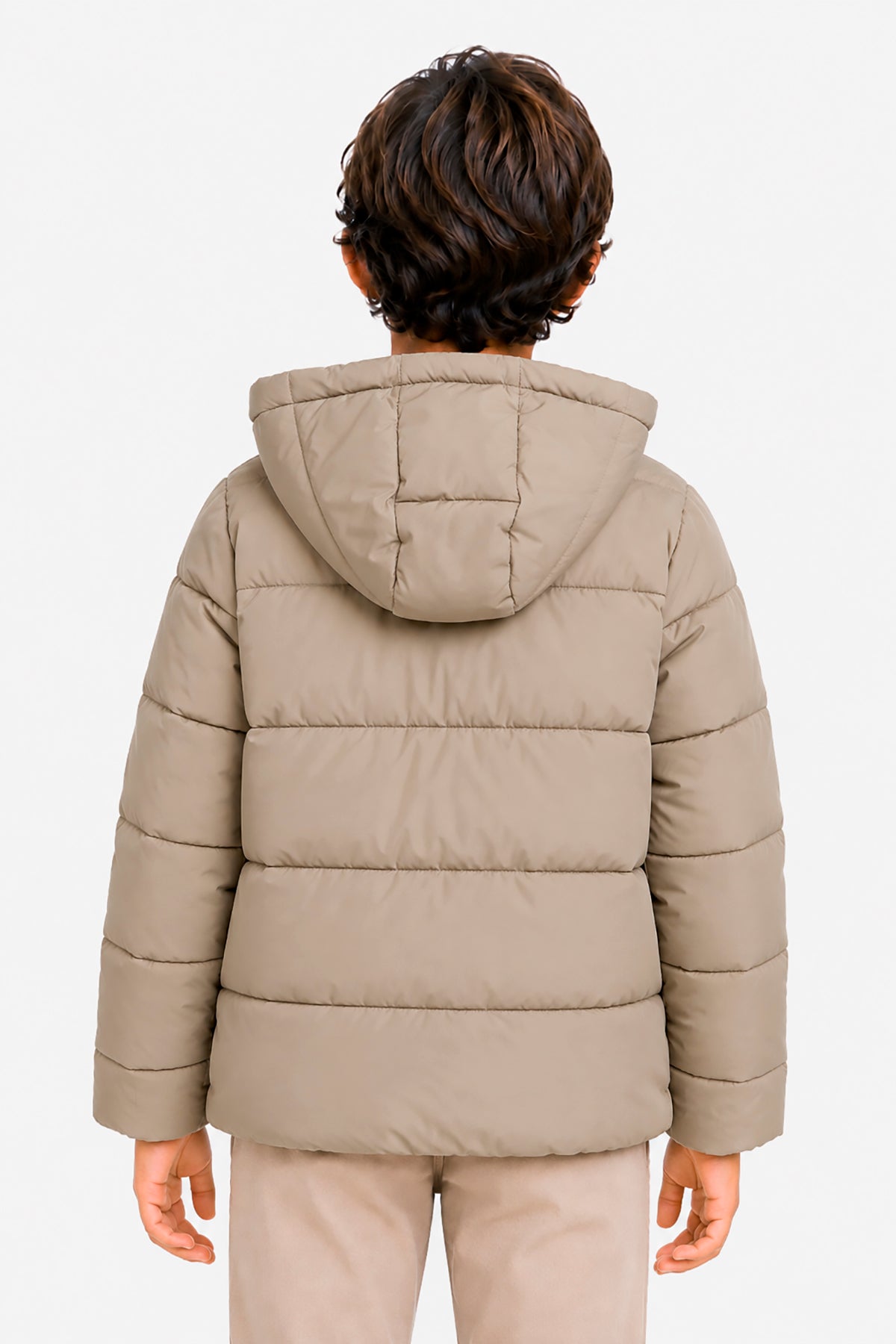 Piumino full zip trapuntato beige Kids