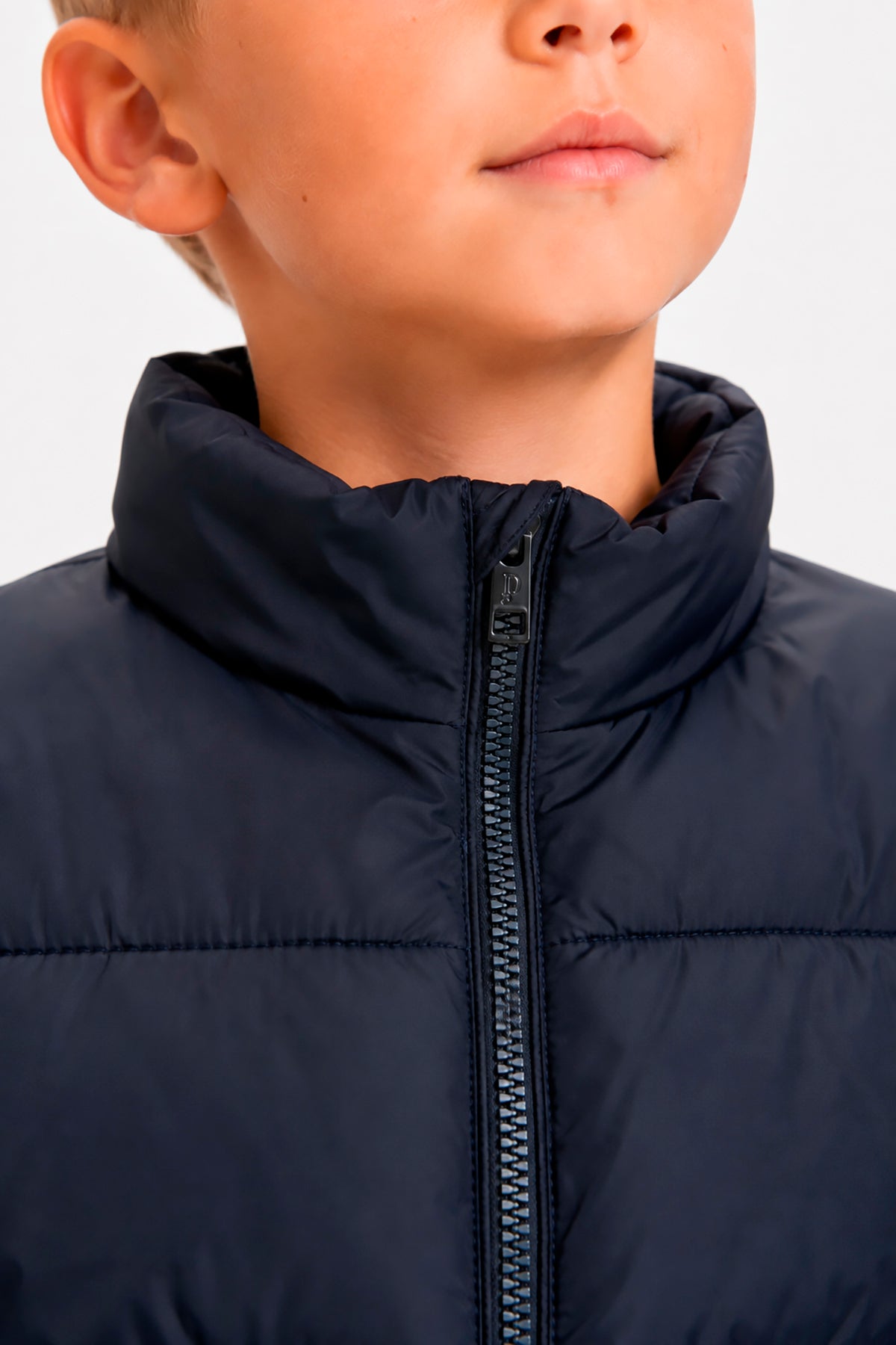 Piumino full zip trapuntato blu Kids