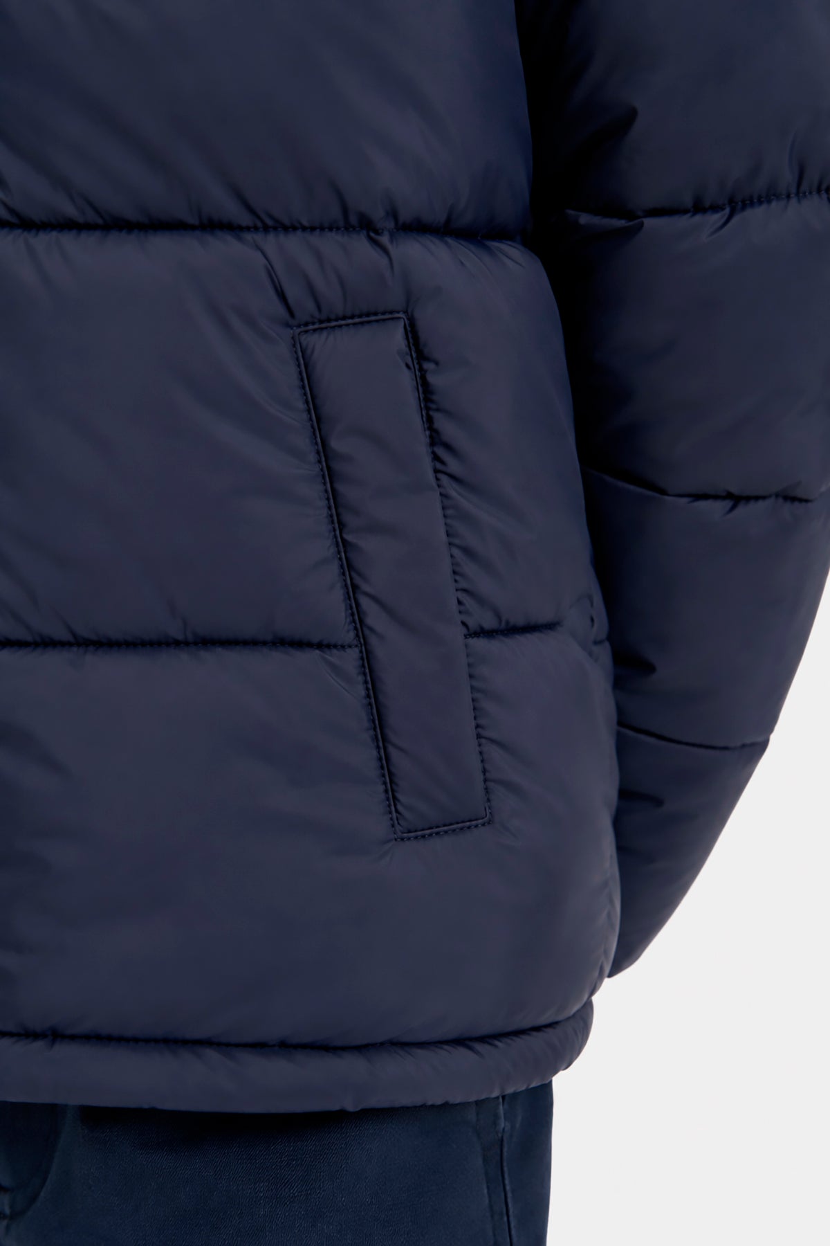 Piumino full zip trapuntato blu Kids