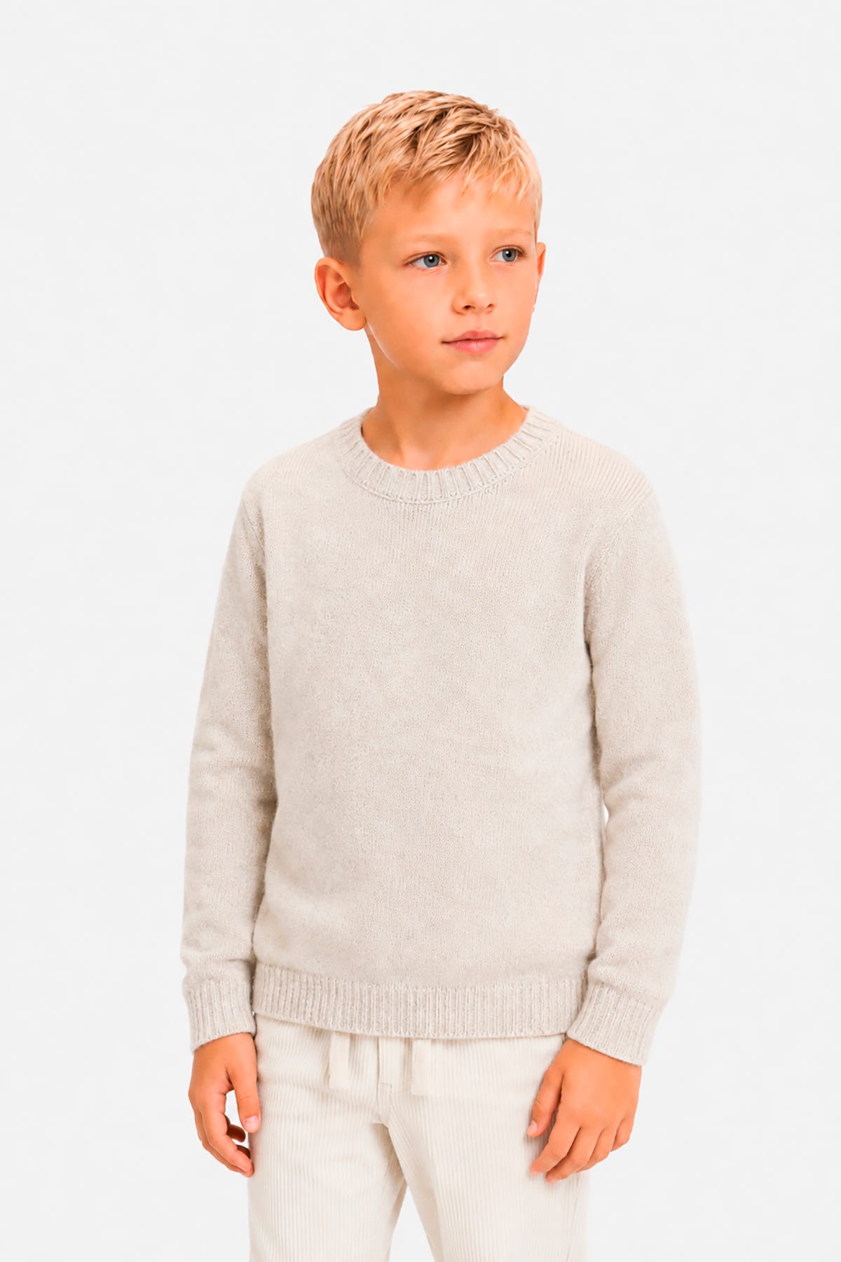 Maglia girocollo mouline' corda Kids