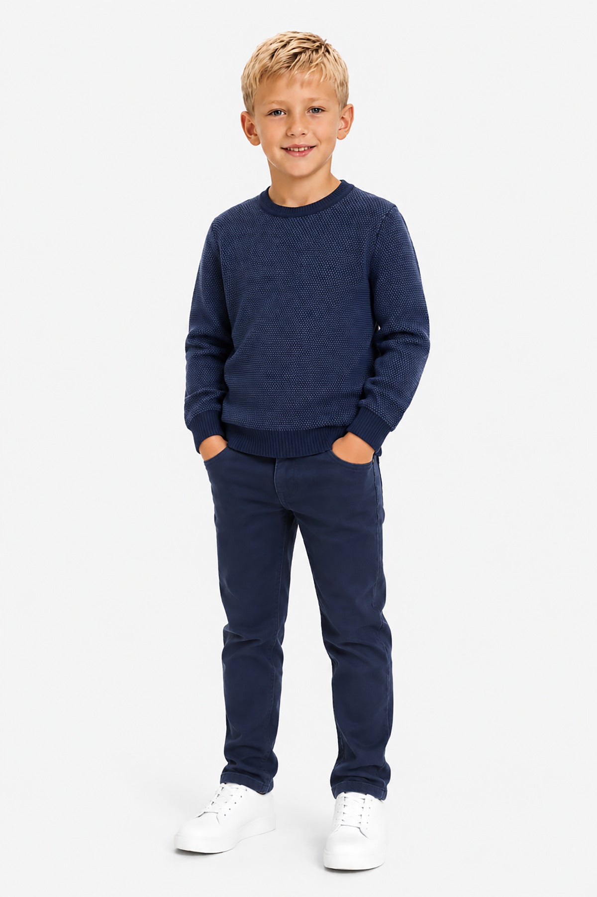 Maglia girocollo chicco riso blu Kids