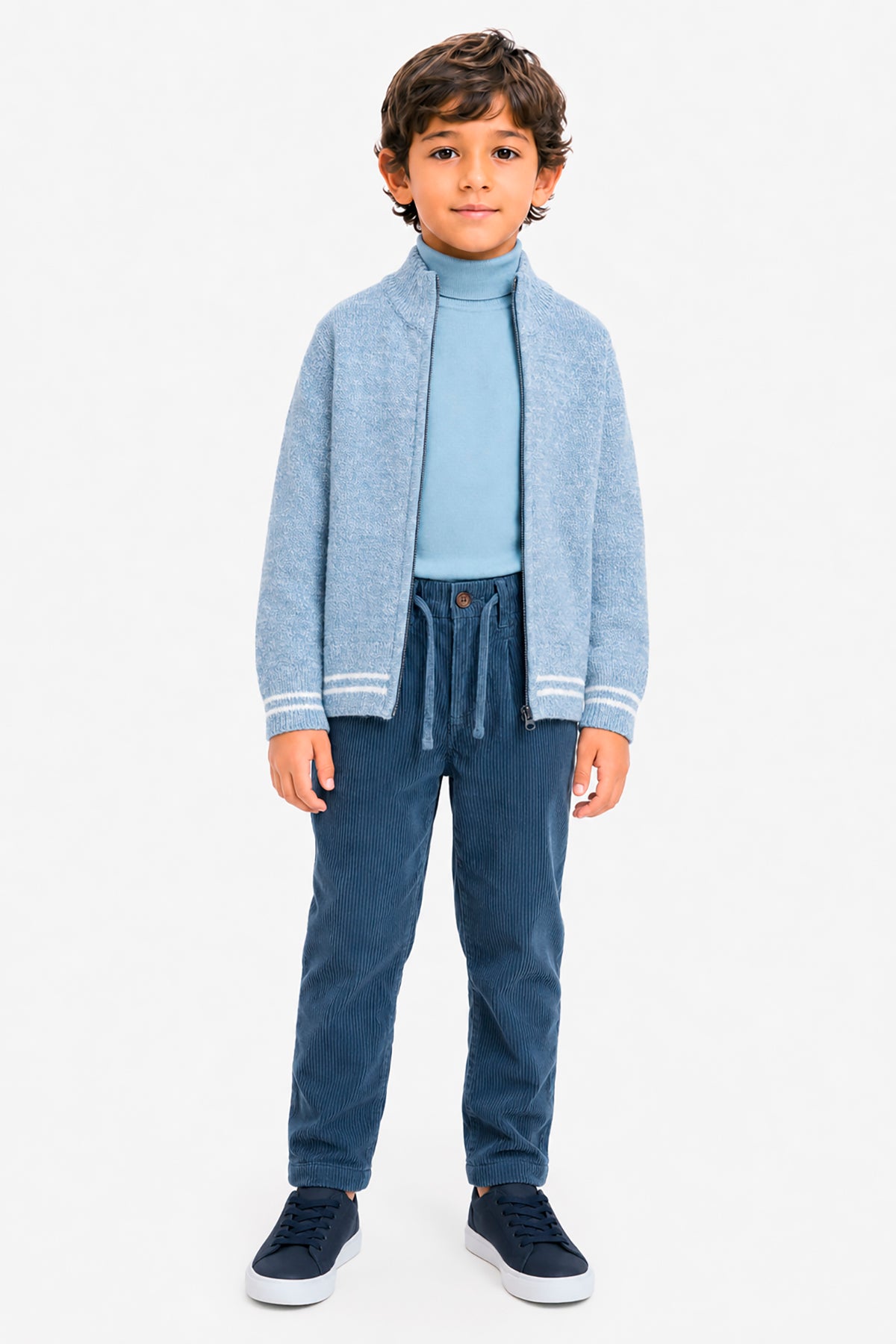 Felpa in maglia mouline' celeste Kids