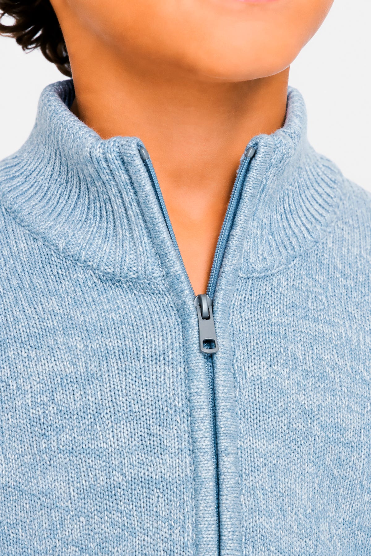 Felpa in maglia mouline' celeste Kids