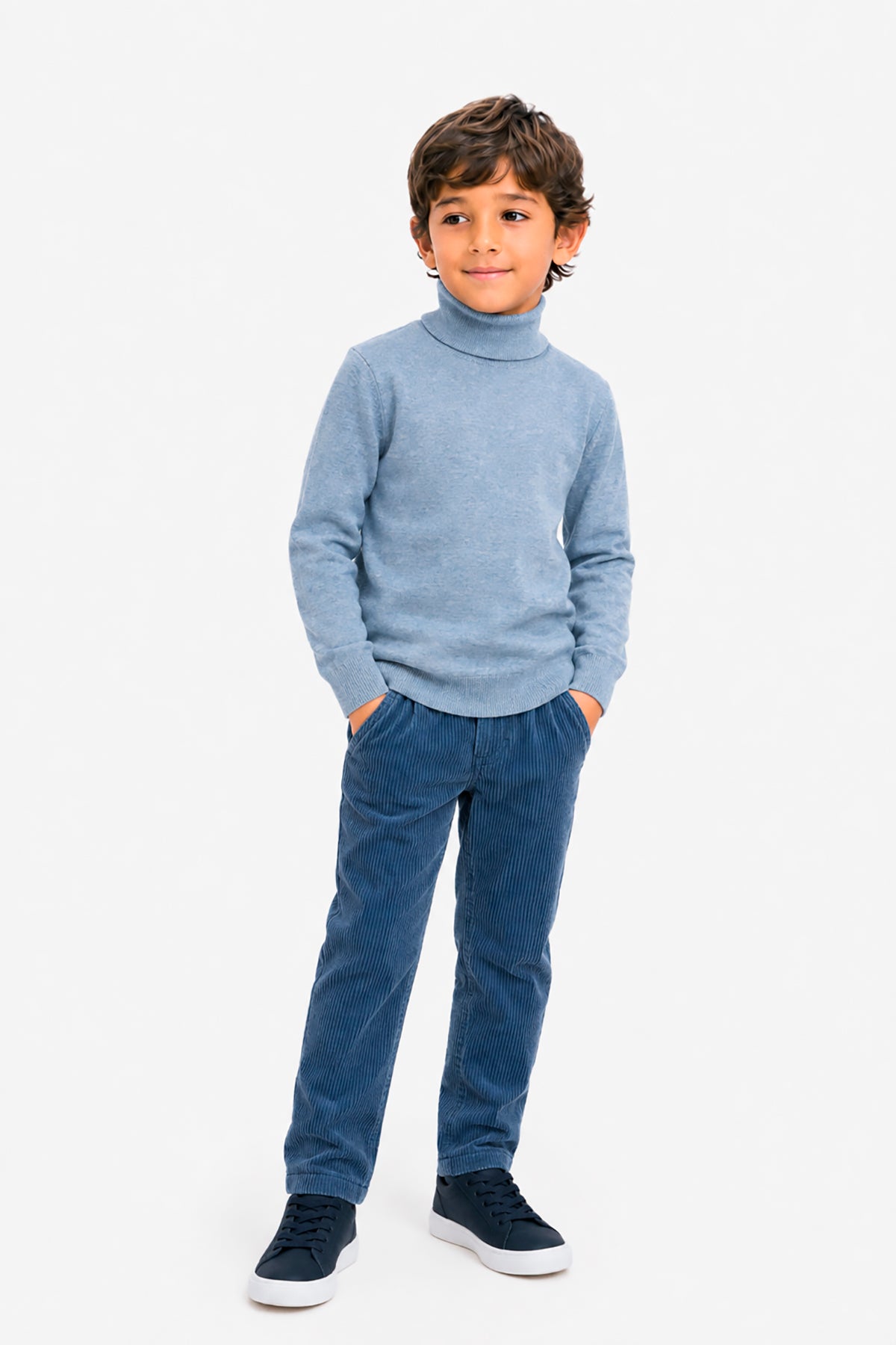 Maglia dolcevita basic celeste Kids