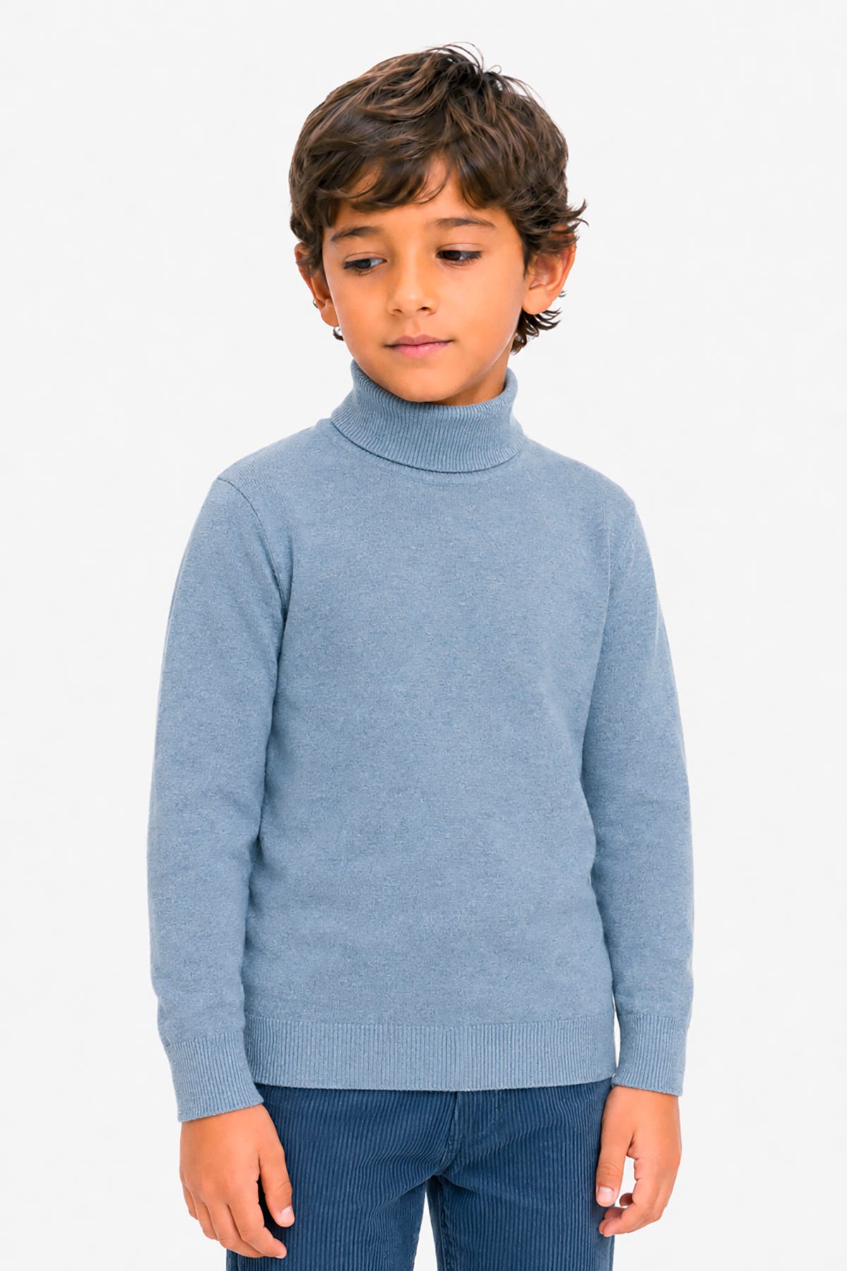 Maglia dolcevita basic celeste Kids
