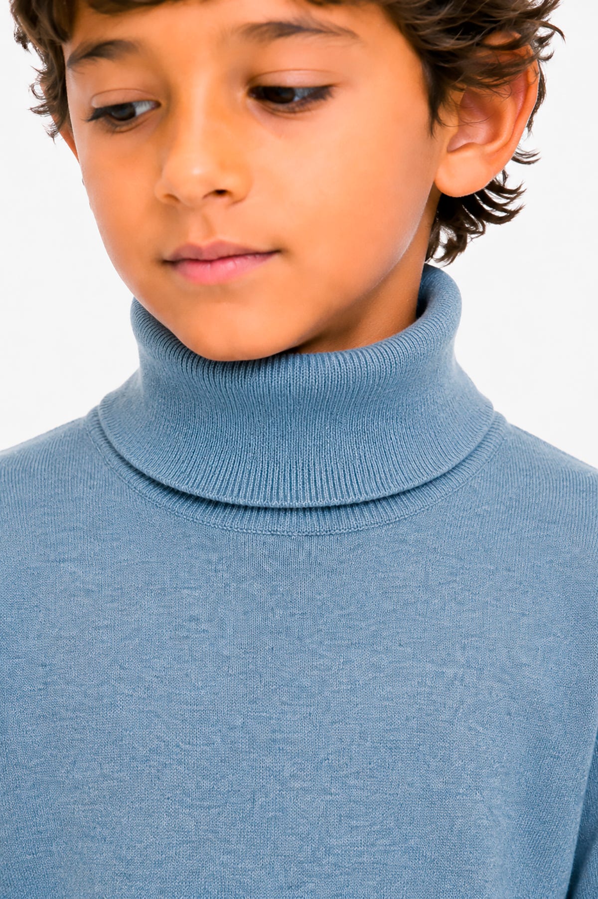 Maglia dolcevita basic celeste Kids