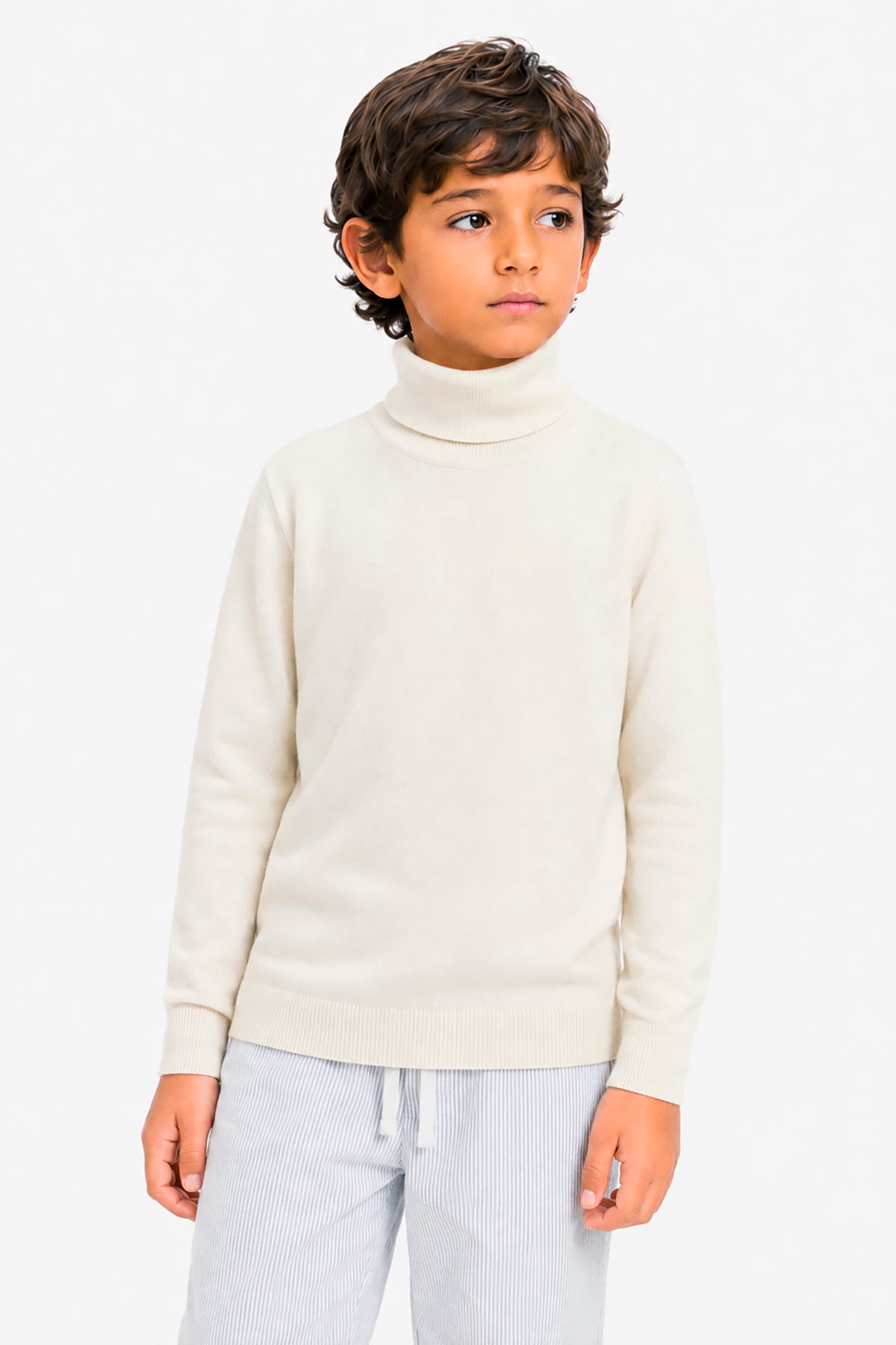 Maglia dolcevita basic panna Kids