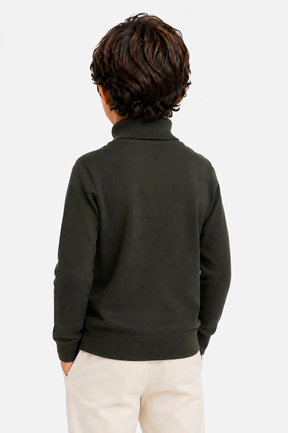 Maglia dolcevita basic verde Kids