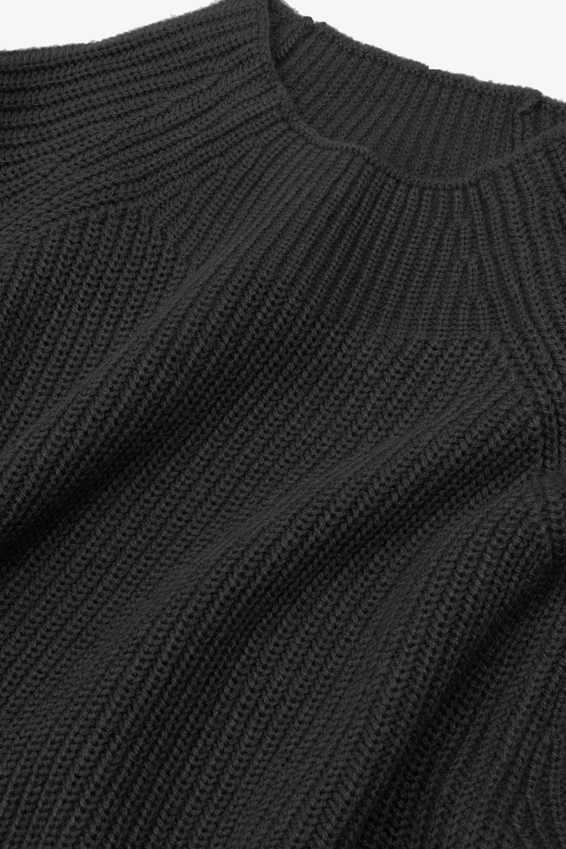 Maglia collo vulcano punto pannocchia antracite-Dan John