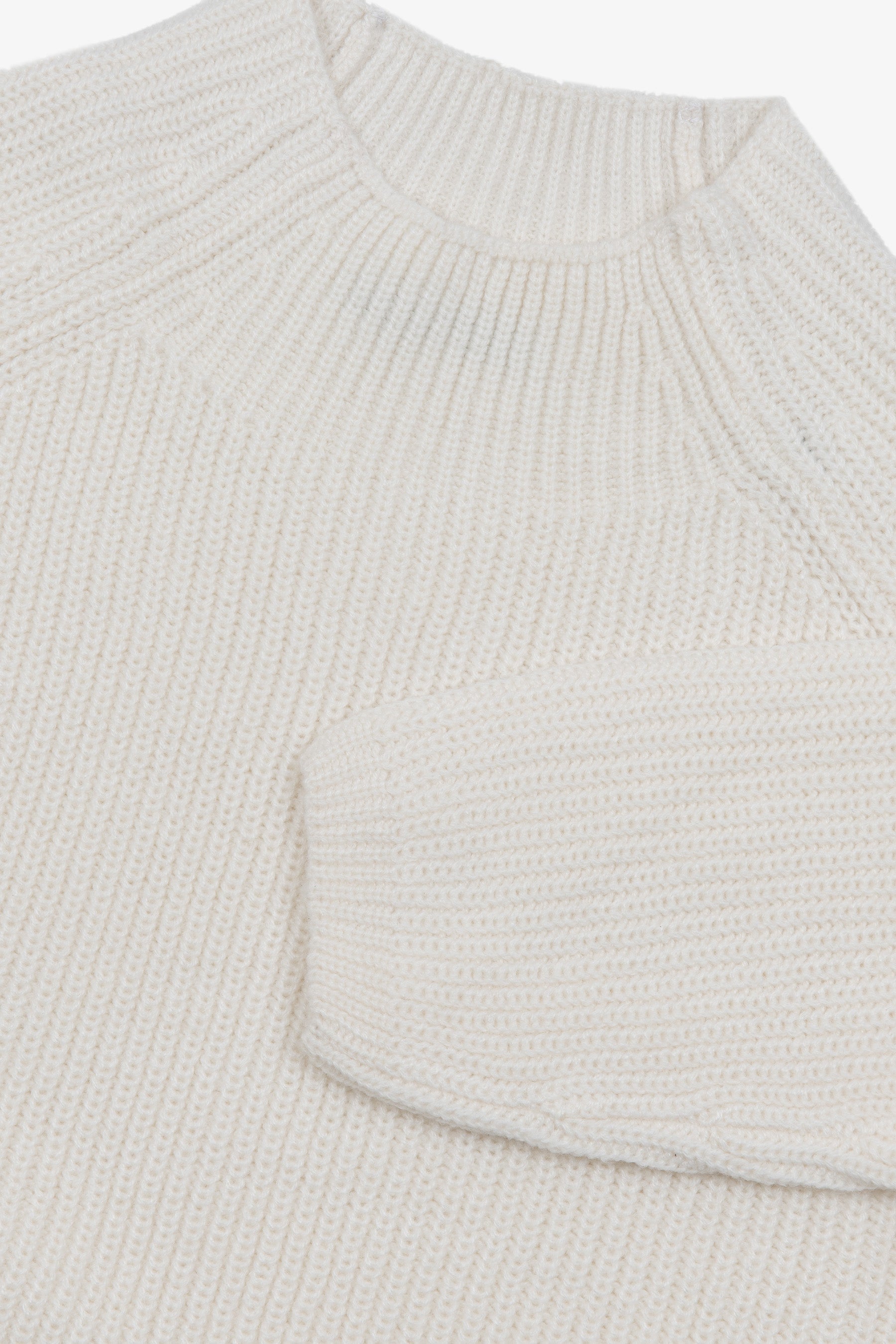 Maglia collo vulcano punto pannocchia panna-Dan John