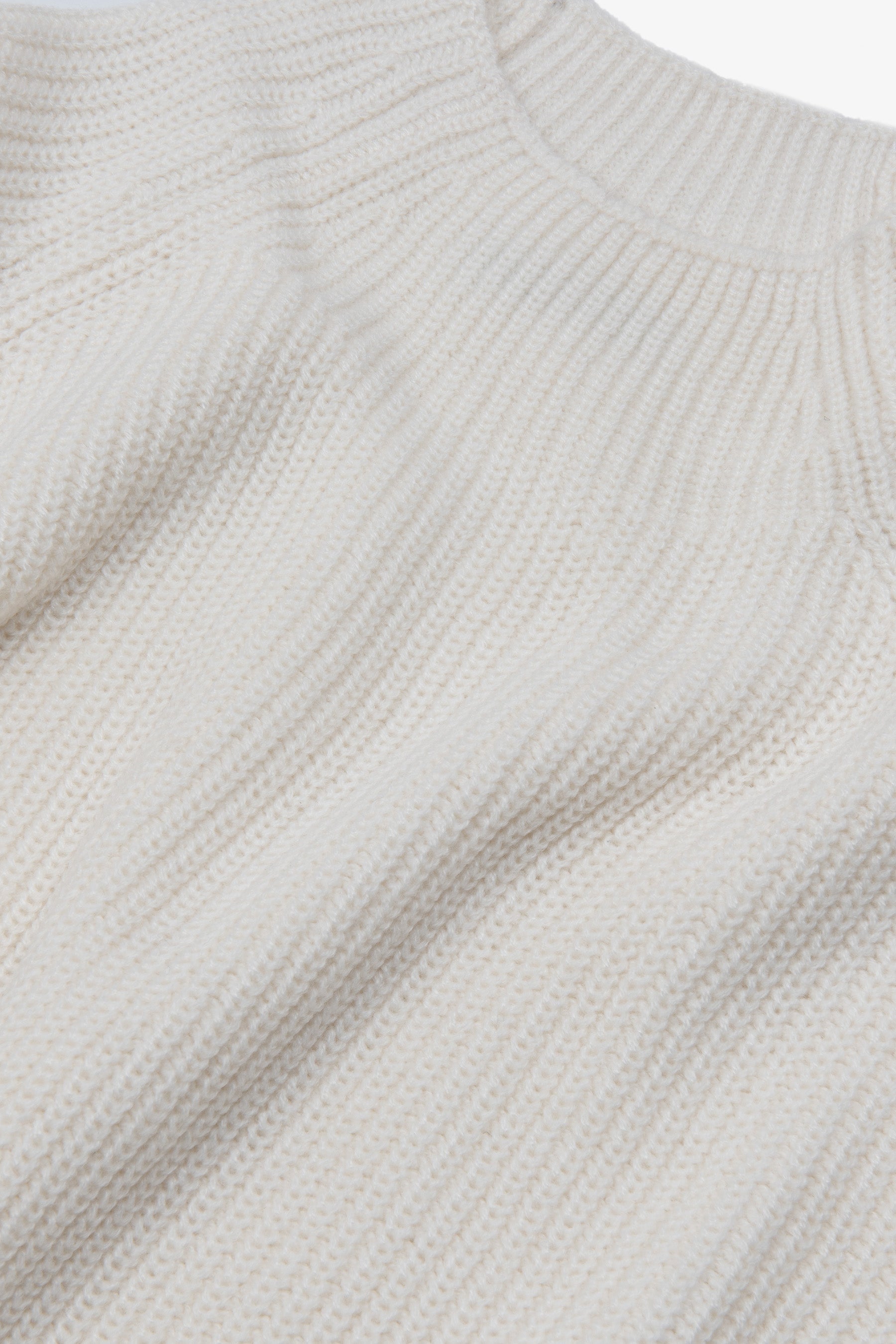 Maglia collo vulcano punto pannocchia panna-Dan John