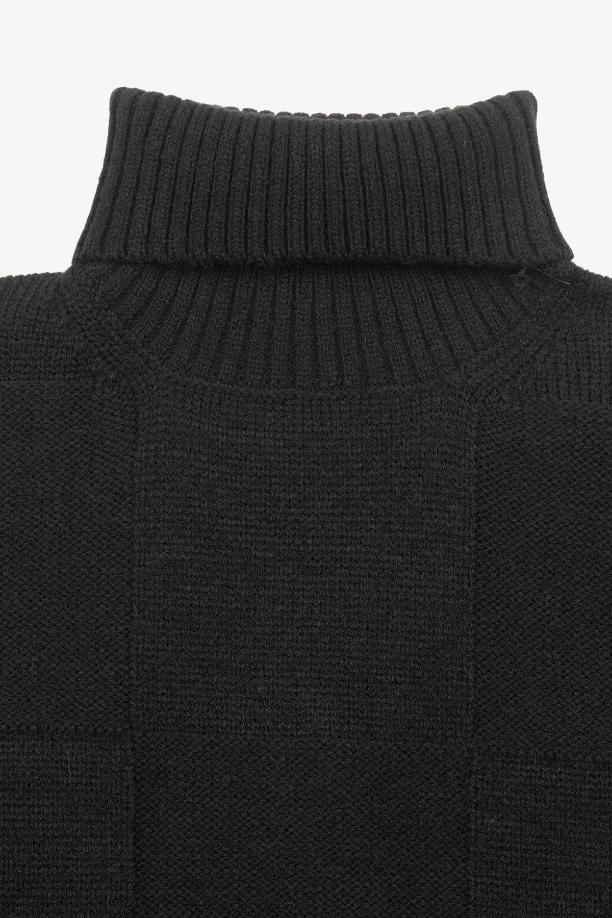 Maglia dolcevita a quadri nera-Dan John