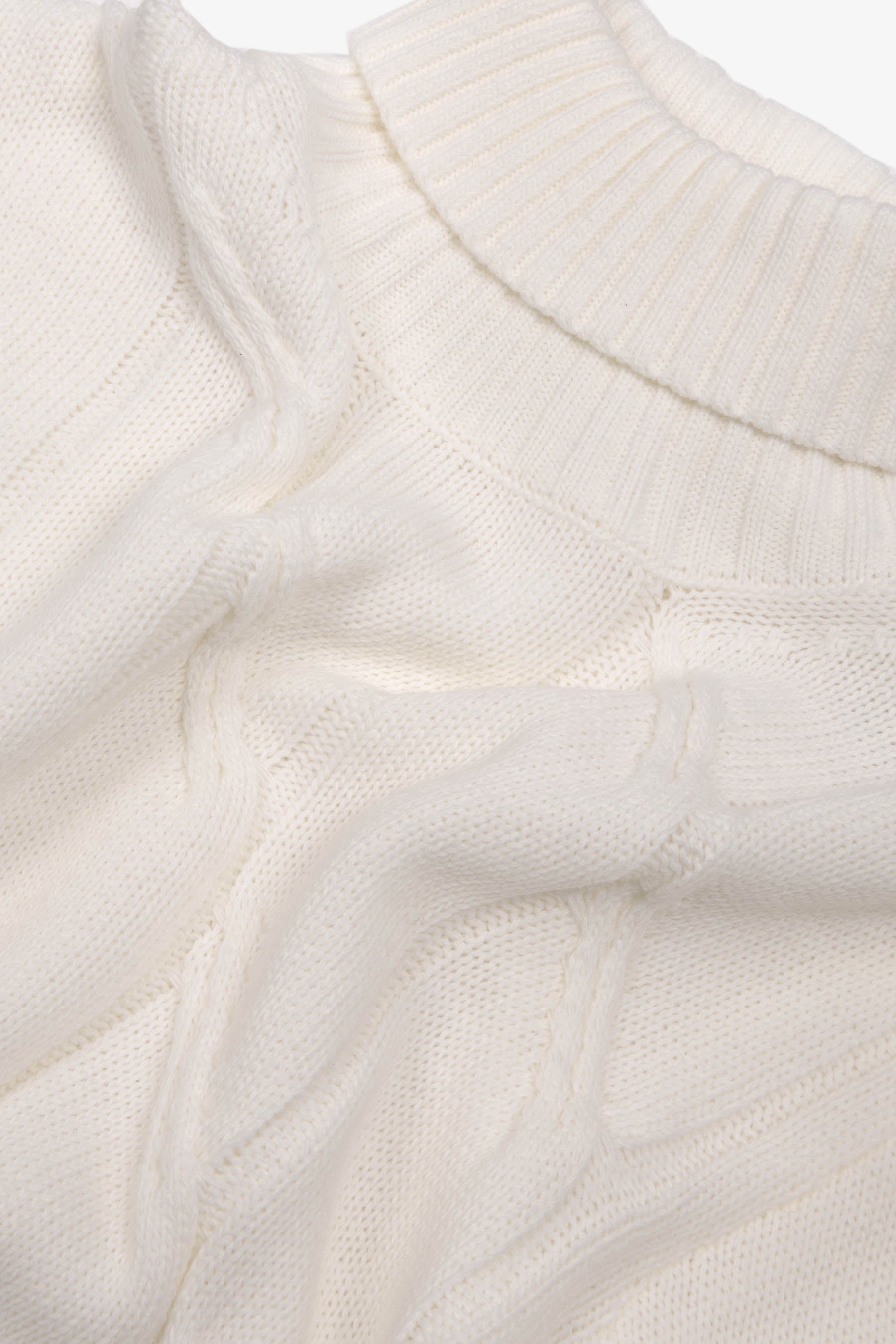 Maglia dolcevita a trecce panna-Dan John