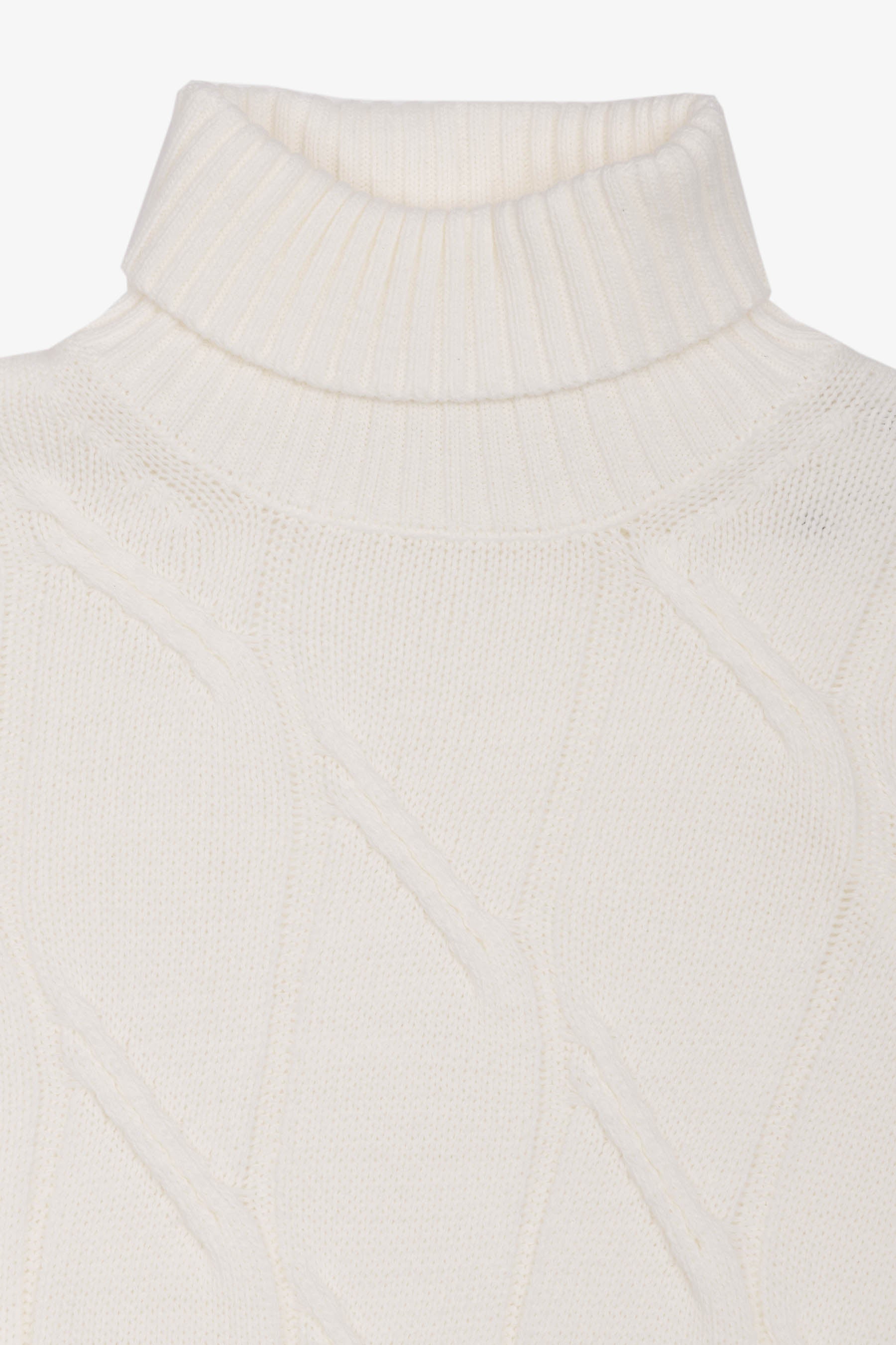 Maglia dolcevita a trecce panna-Dan John