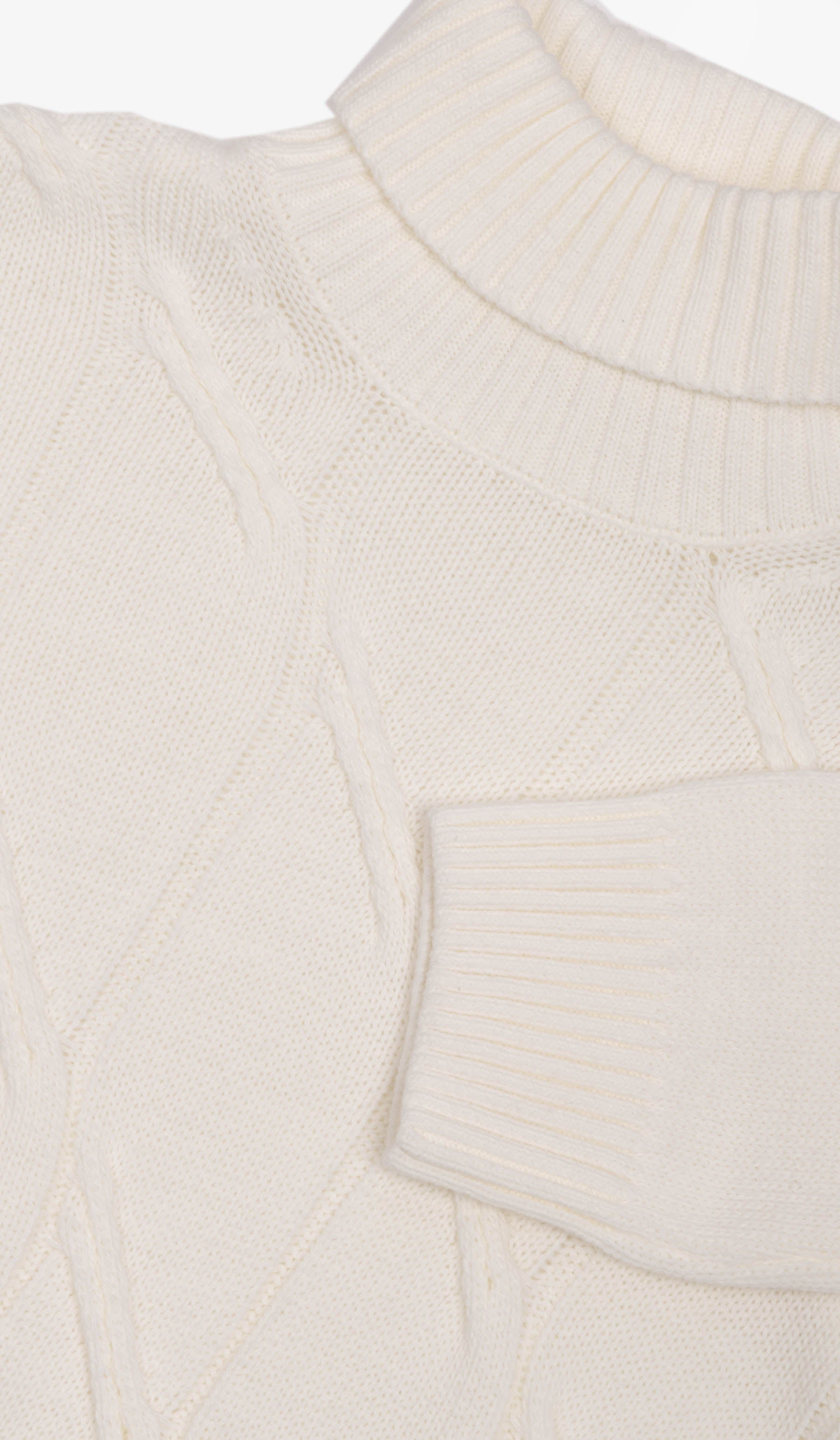 Maglia dolcevita a trecce panna-Dan John