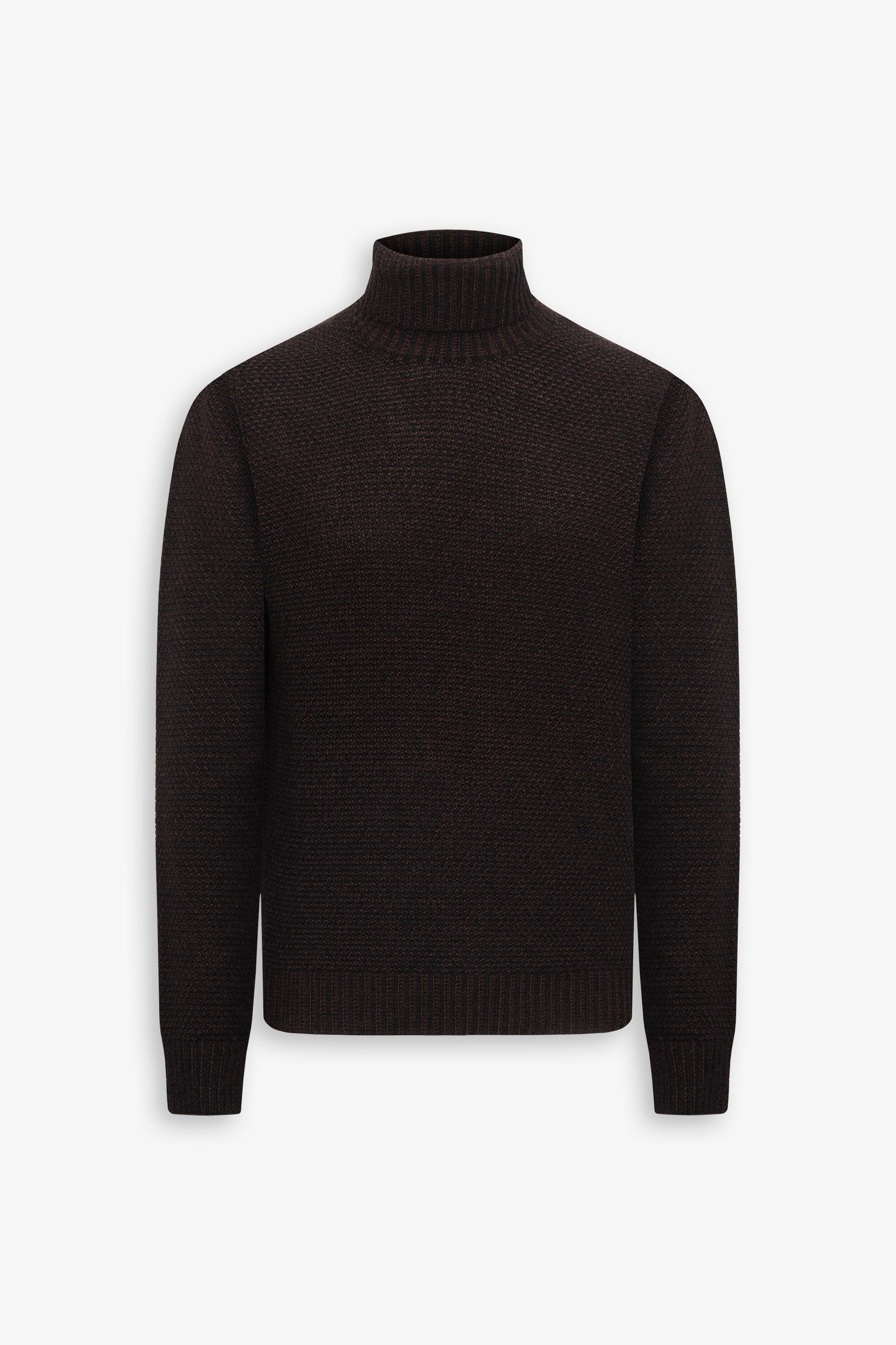 Maglia dolcevita armaturata bicolore marrone-Dan John