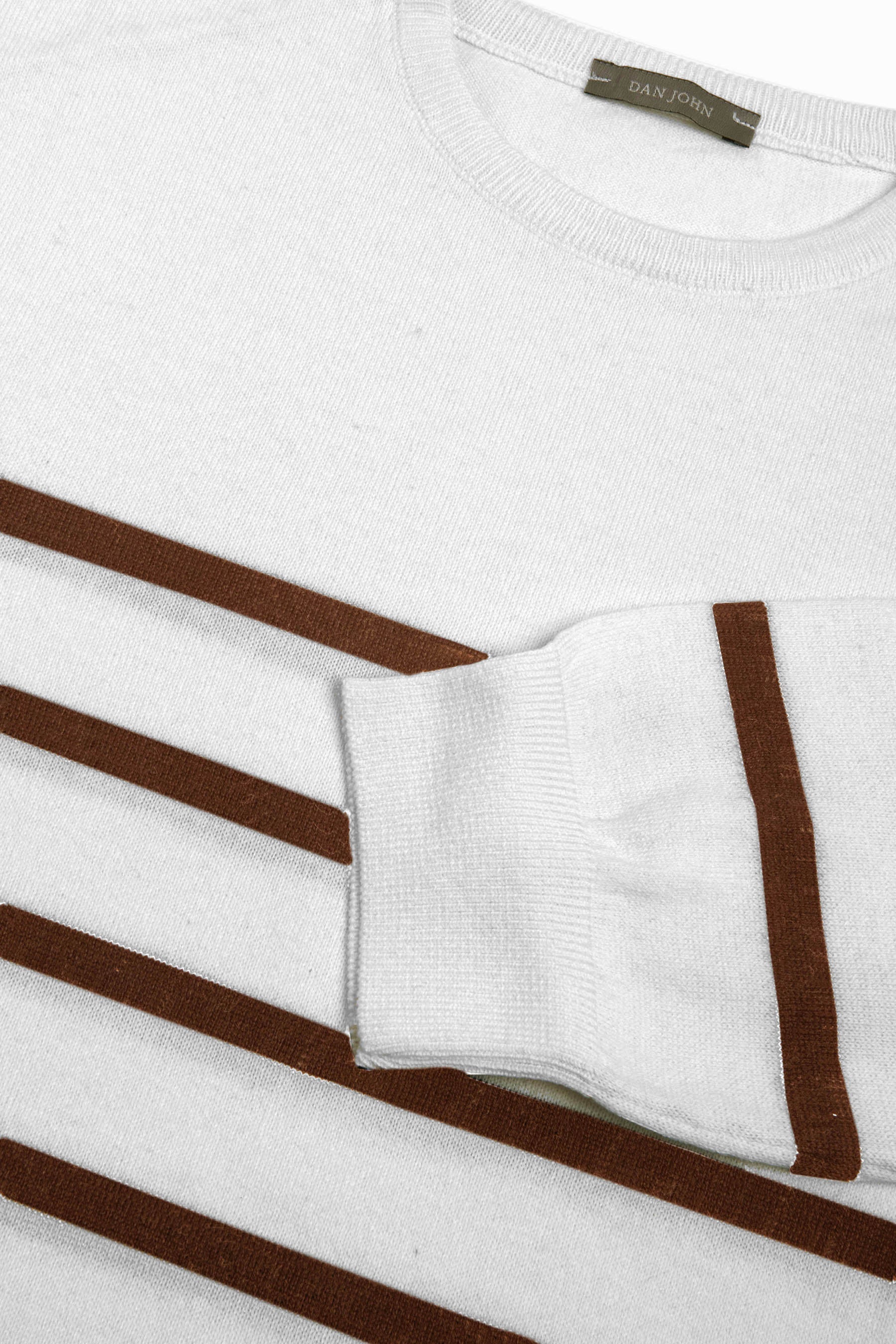 Maglia girocollo a righe biscotto-Dan John