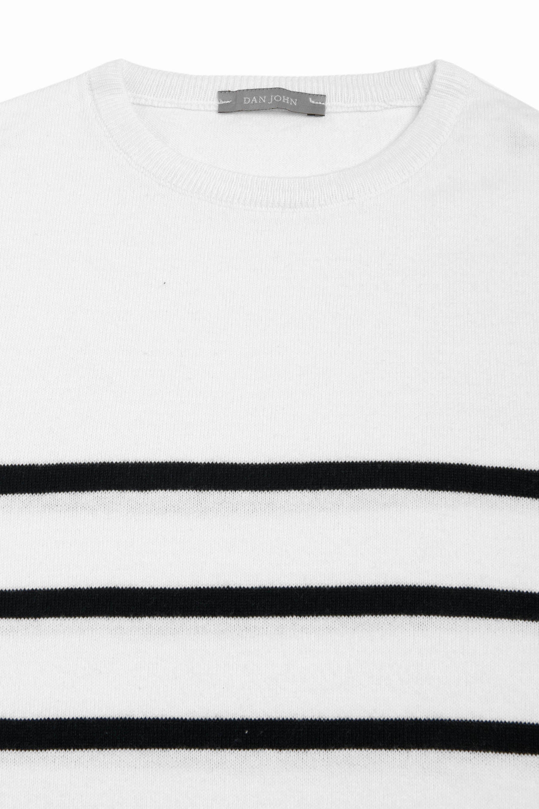 Maglia girocollo a righe blu-Dan John