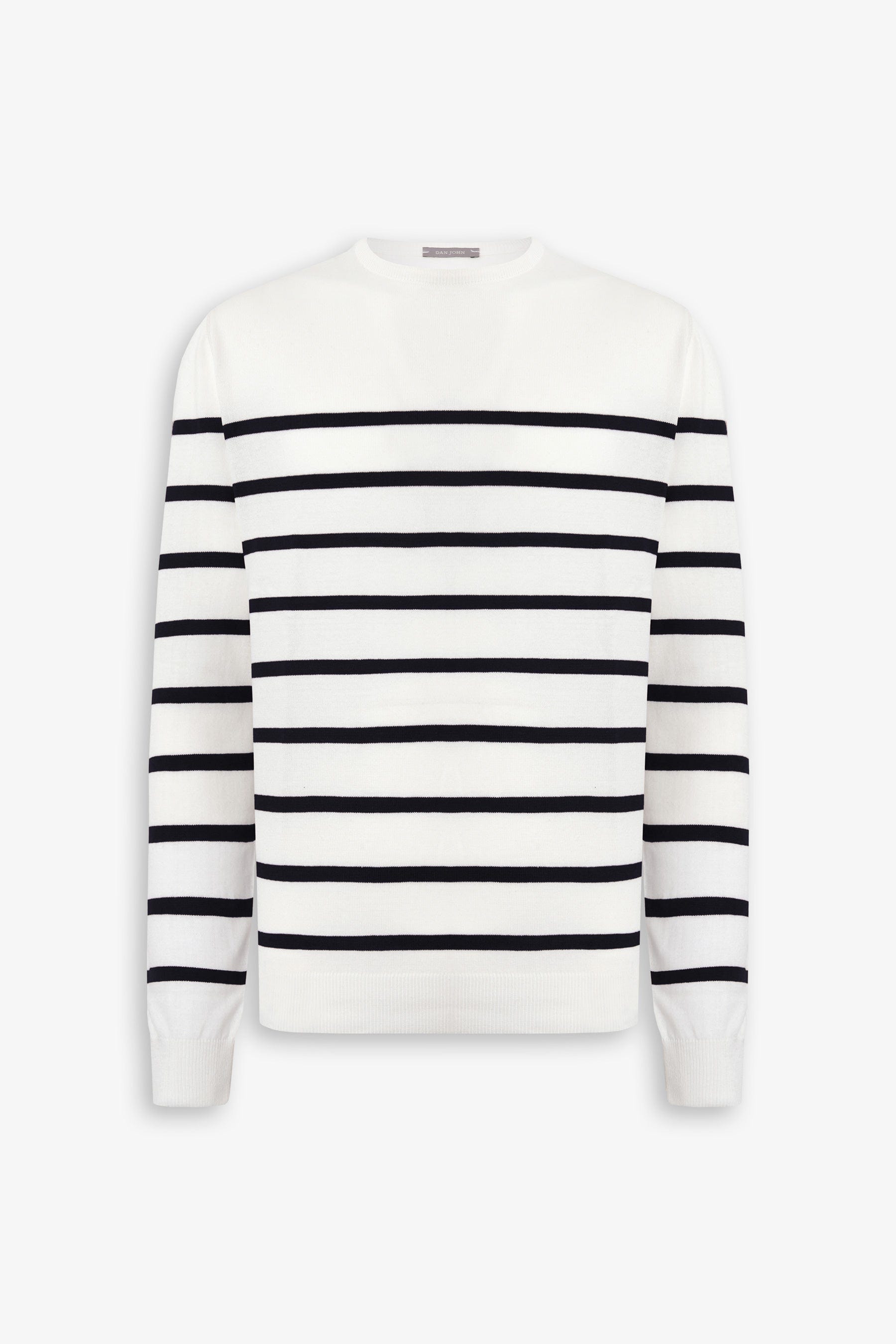 Maglia girocollo a righe blu-Dan John