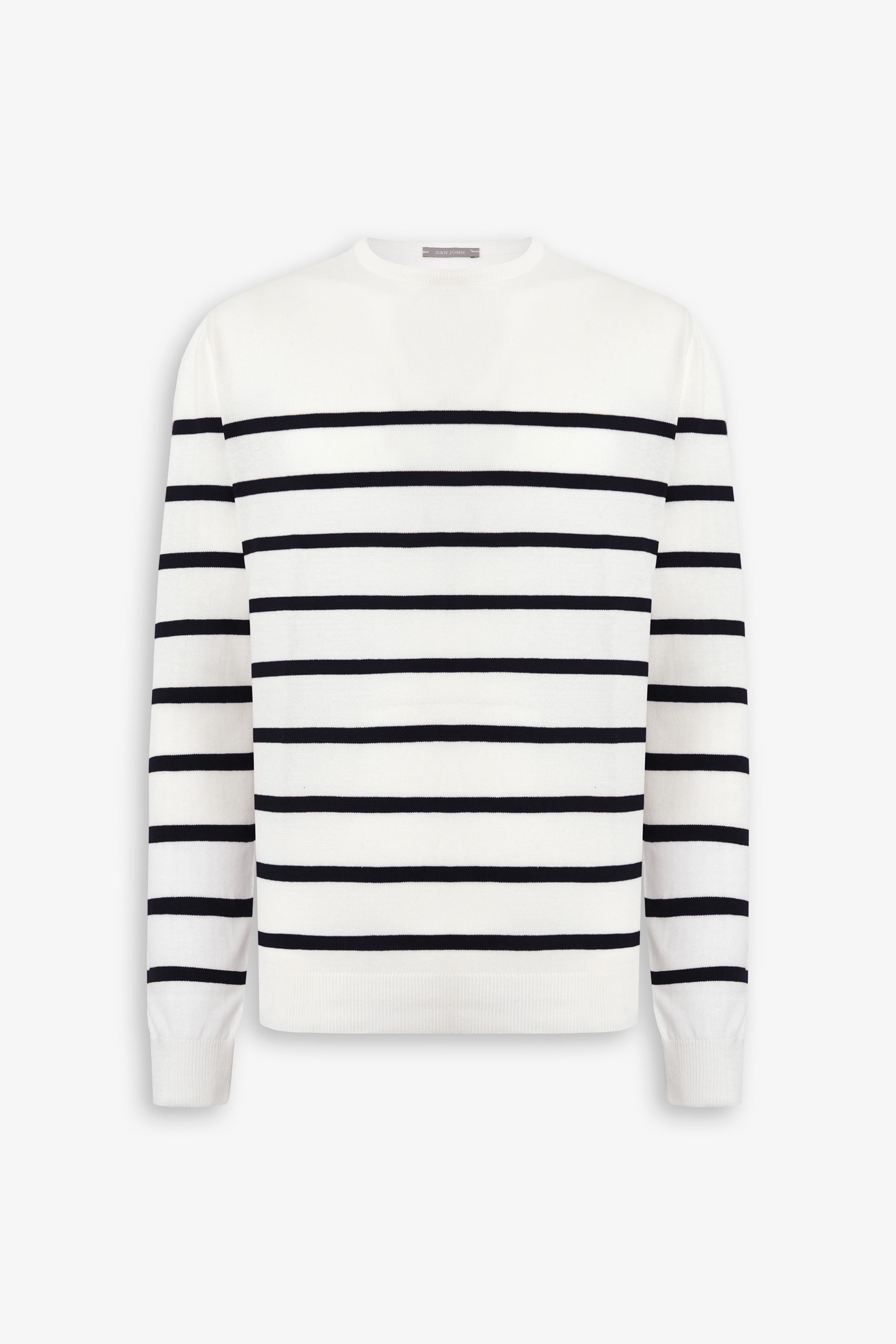 Maglia girocollo a righe blu-Dan John