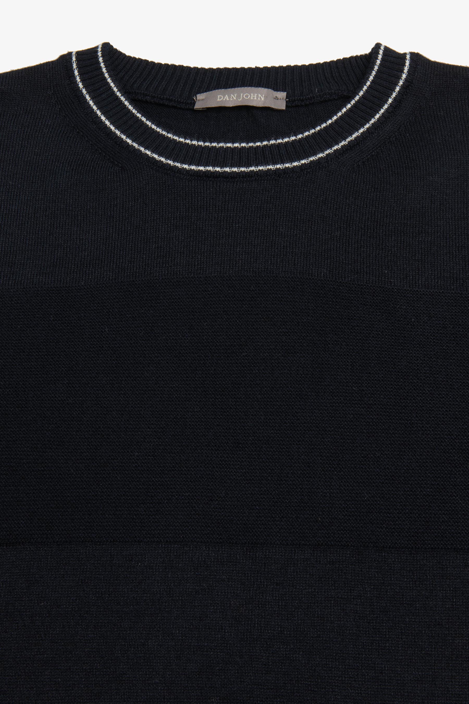 Maglia girocollo color block blu-Dan John