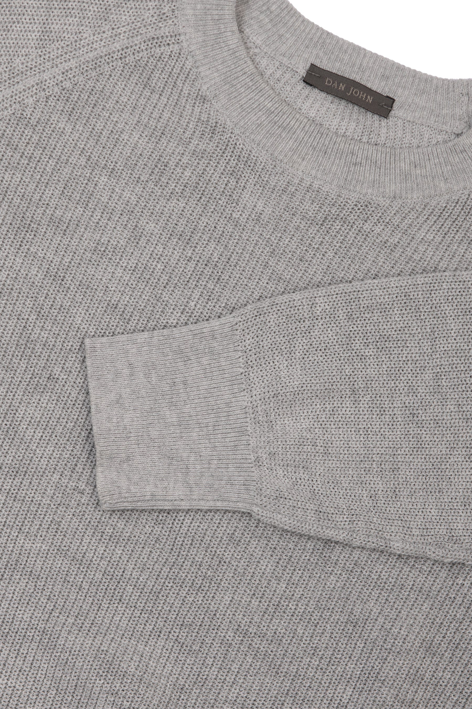 Maglia girocollo costina grigio chiaro-Dan John