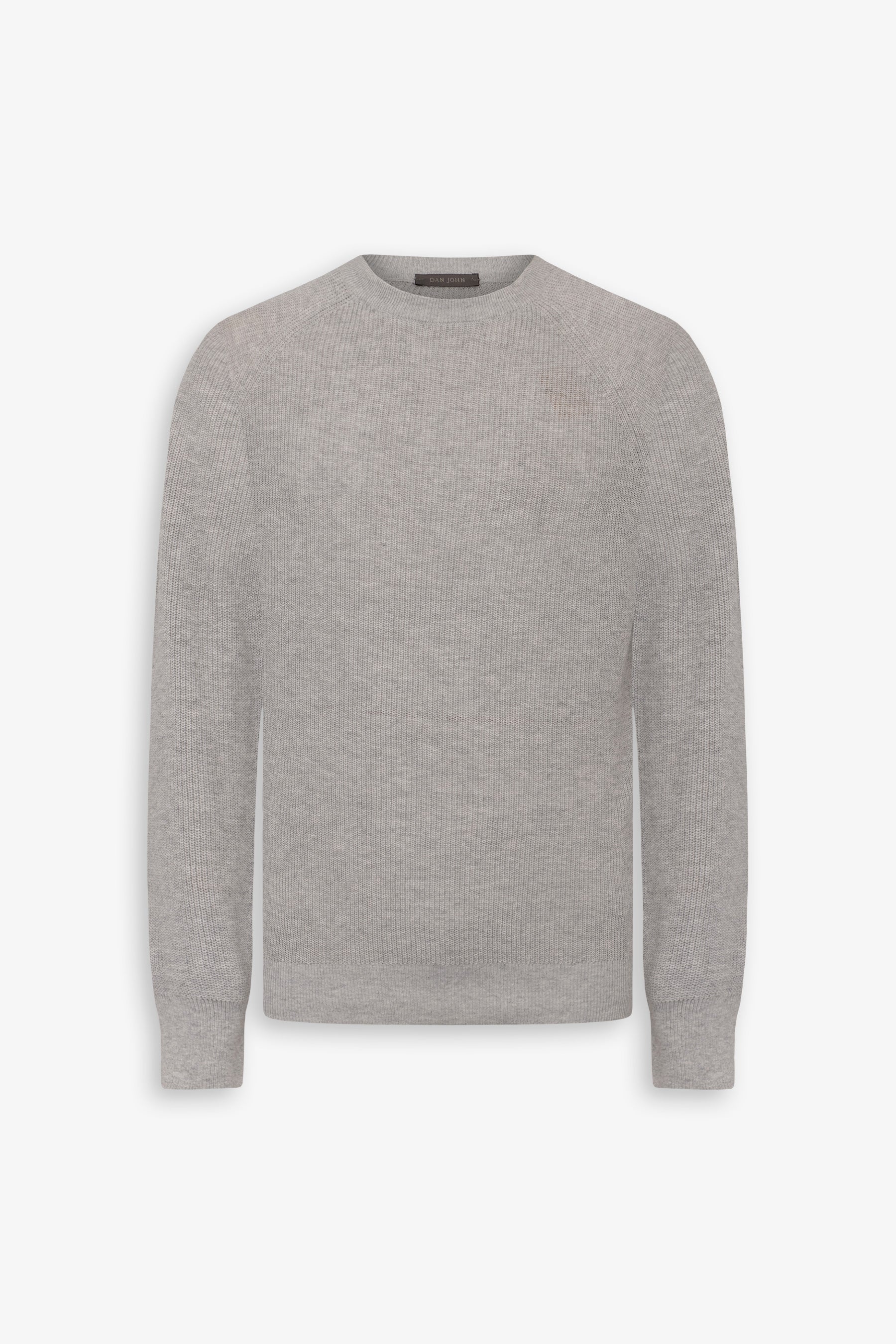 Maglia girocollo costina grigio chiaro-Dan John