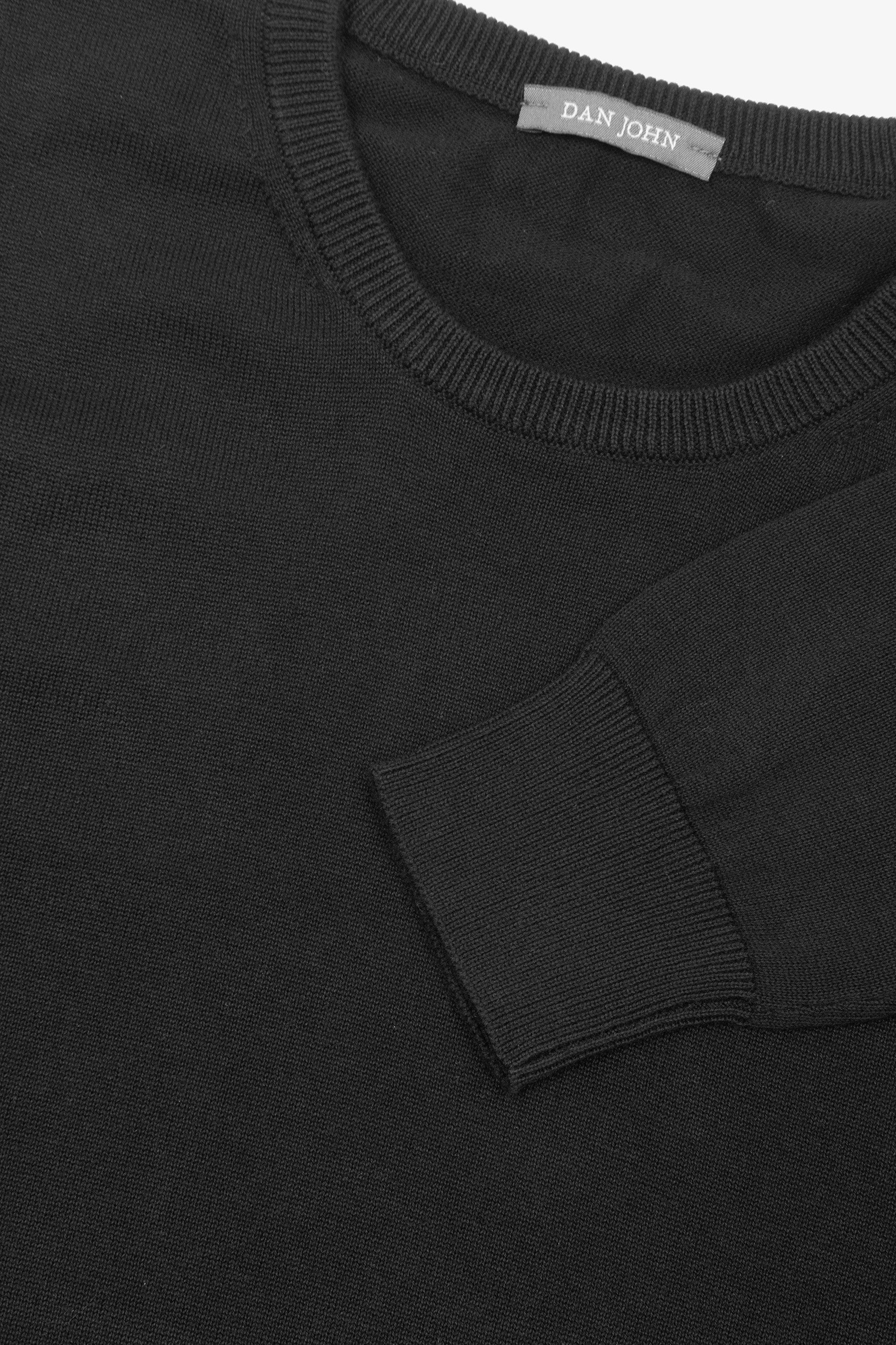 Maglia girocollo cotone nero-Dan John