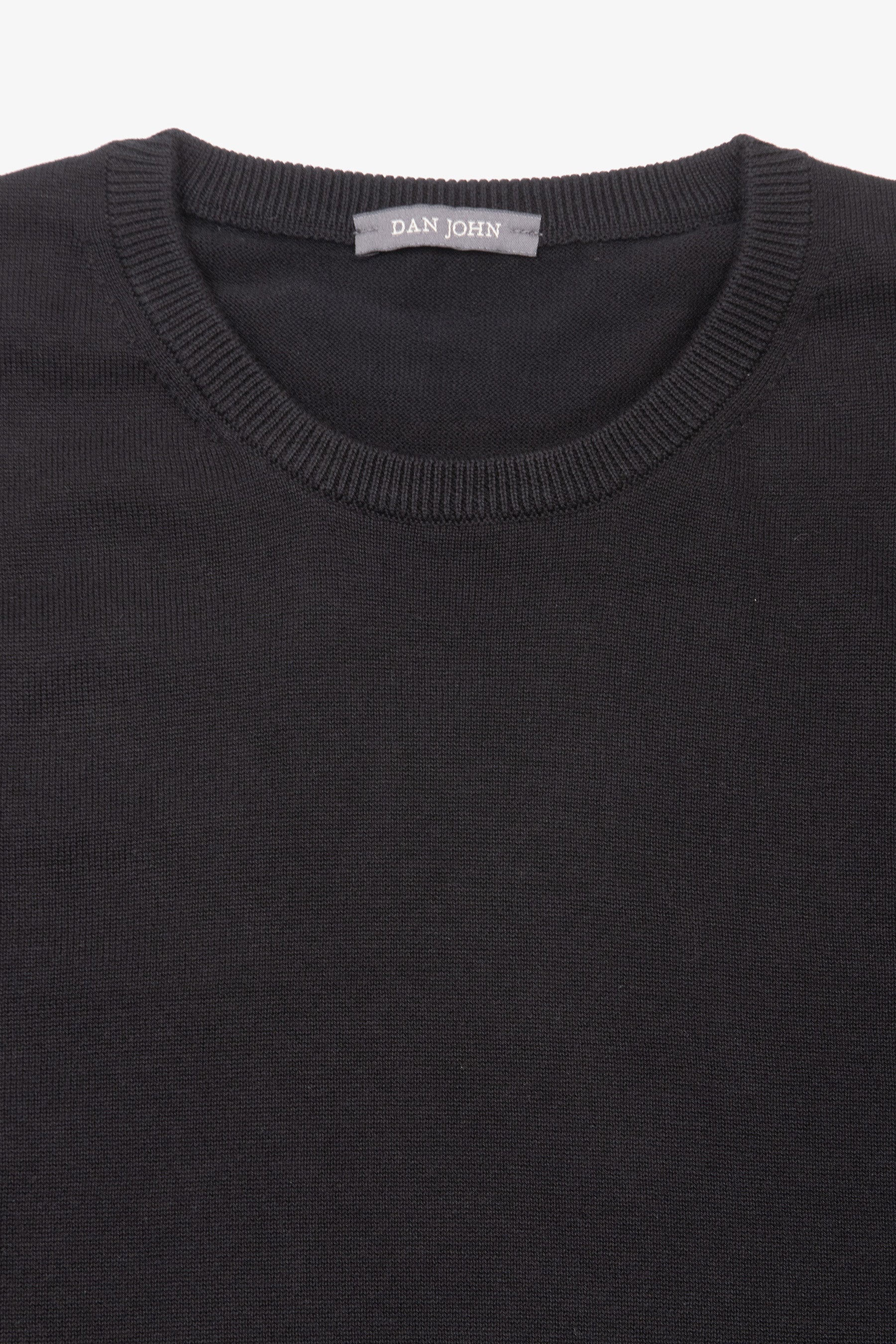 Maglia girocollo cotone nero-Dan John