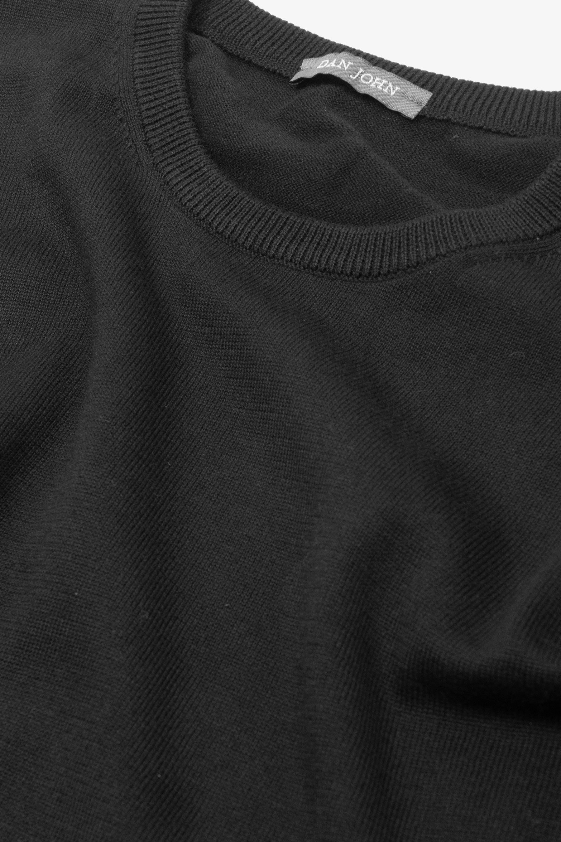 Maglia girocollo cotone nero-Dan John