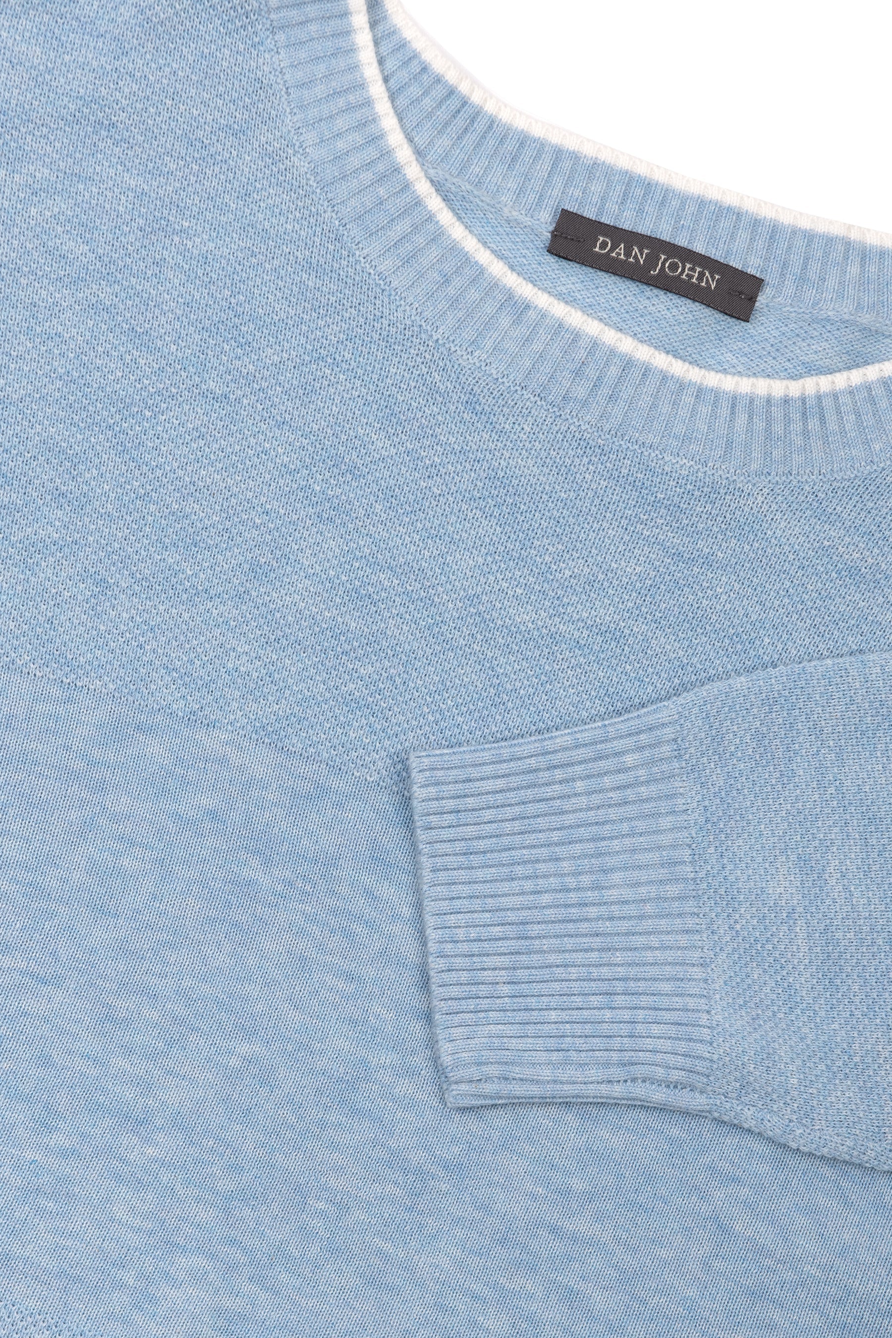 Maglia girocollo effetto melange celeste-Dan John