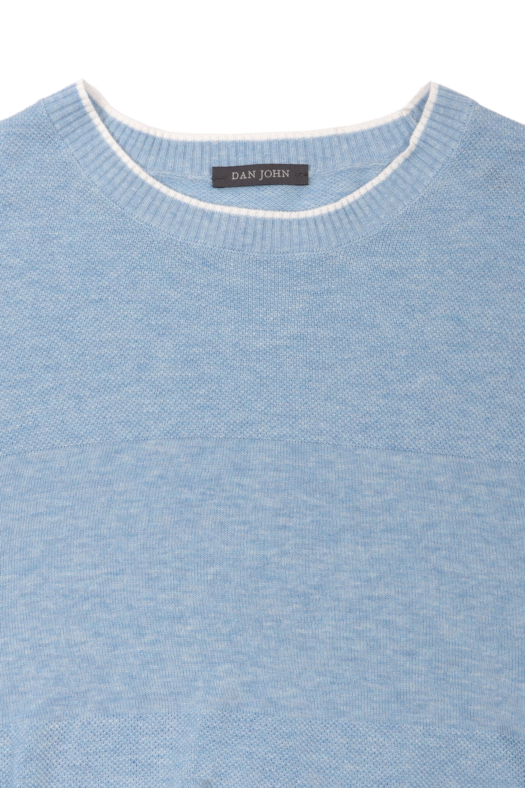 Maglia girocollo effetto melange celeste-Dan John