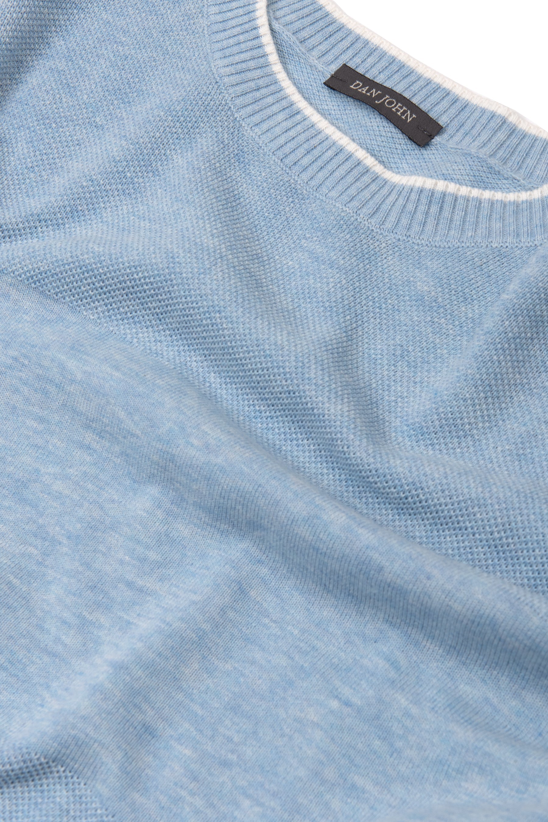 Maglia girocollo effetto melange celeste-Dan John